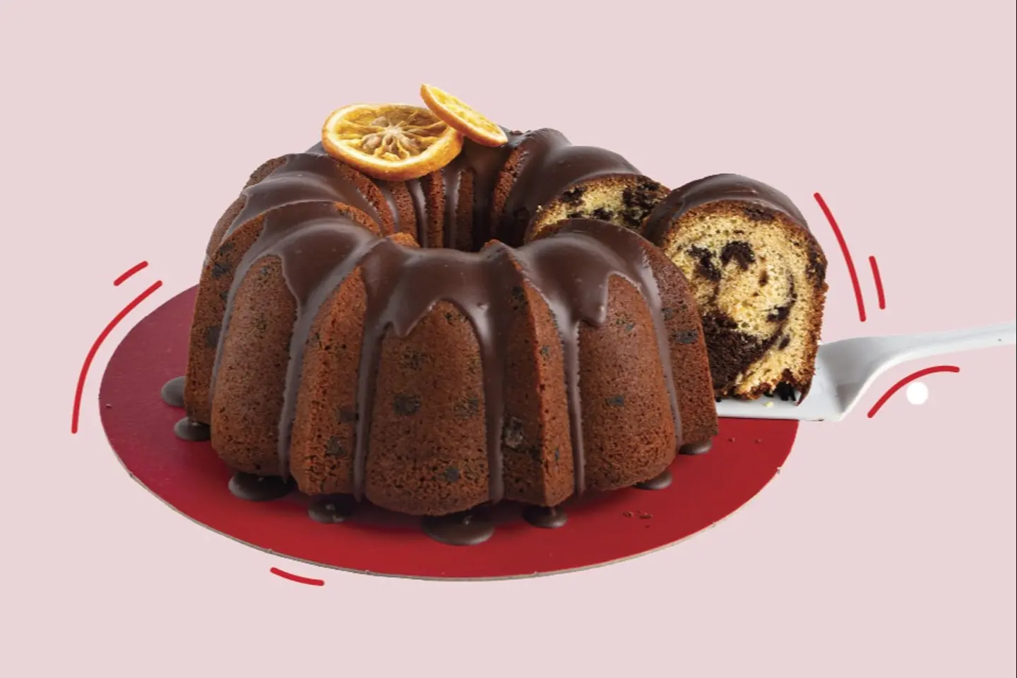 كيكة البرتقال والبراوني