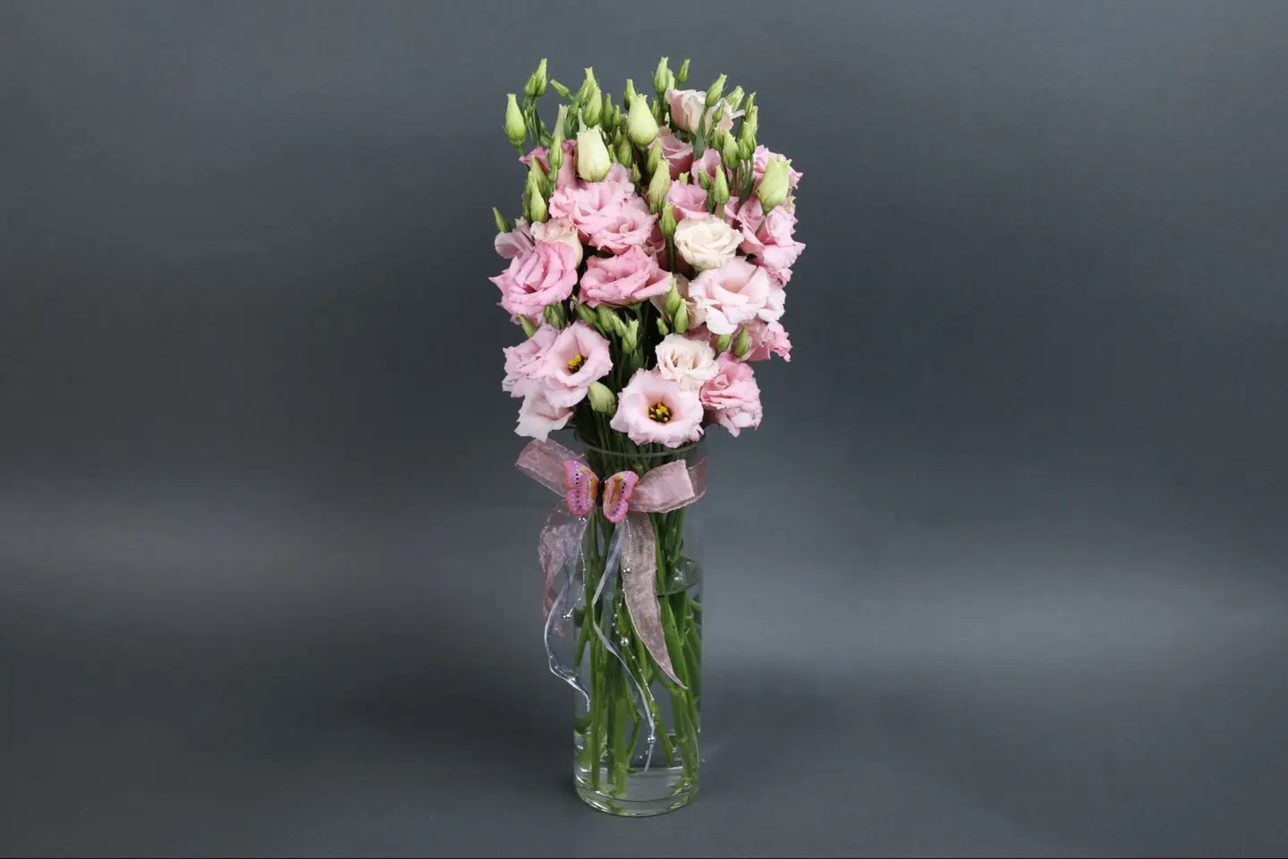 فازة زهور الإستوما الطبيعيه