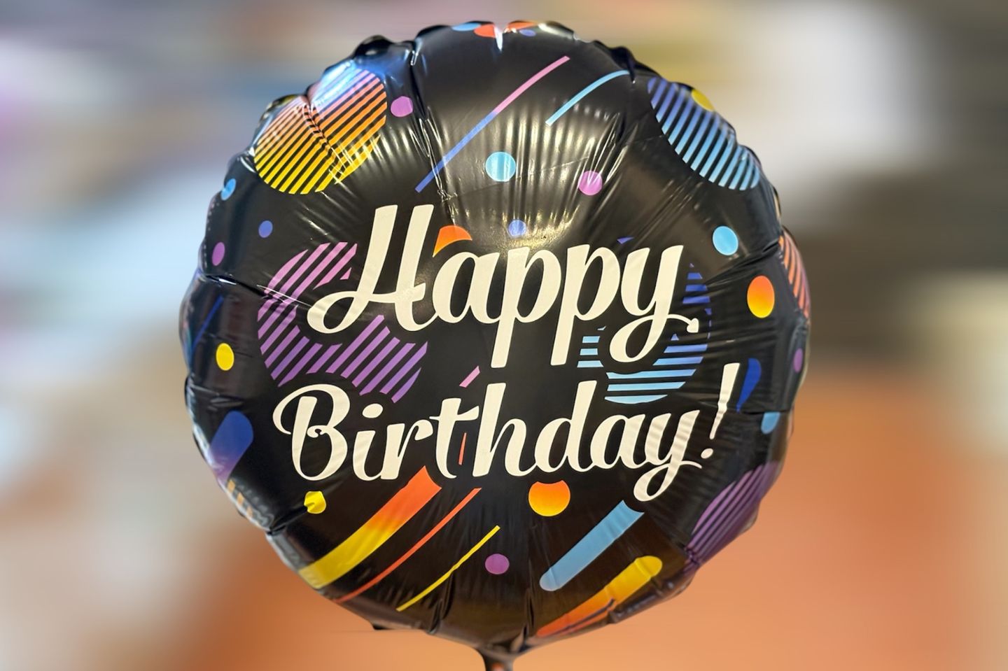 Black Birthday Balloon