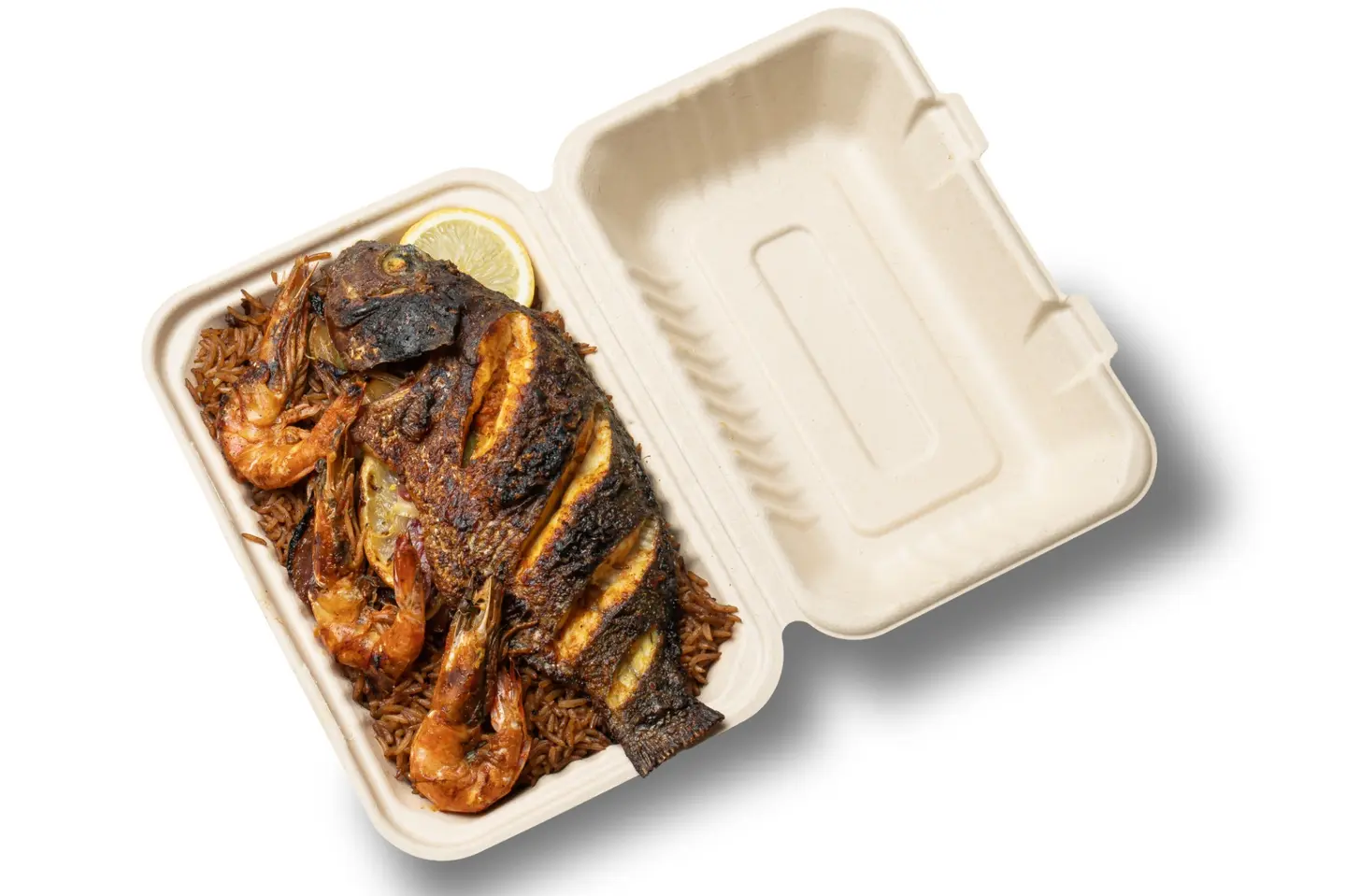 وجبة بلطي مع قطع الروبيان