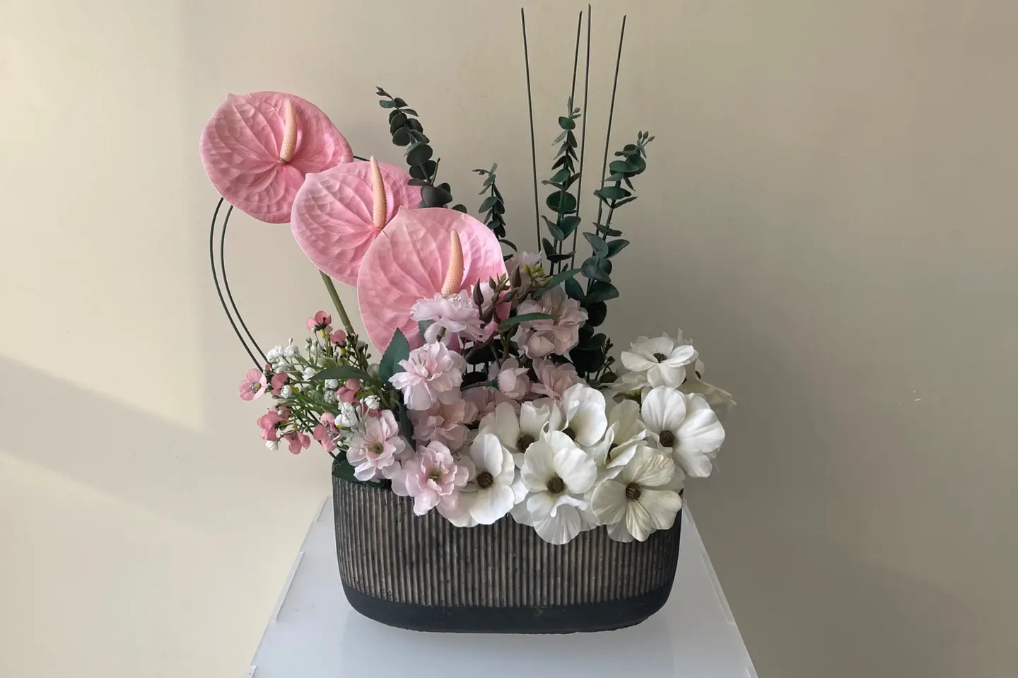 Pink Touch Vase With Anthurium
