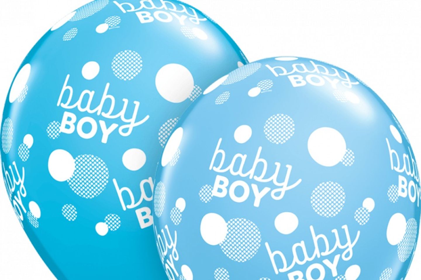 Helium Balloons Printed Baby Boy Dots