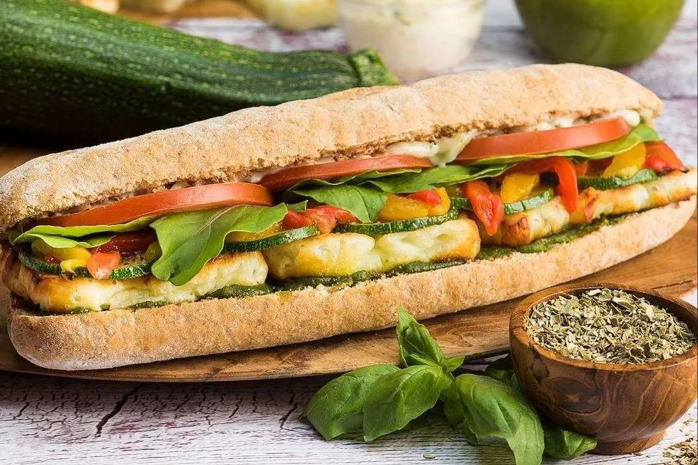 Halloumi And Tomato Sandwich