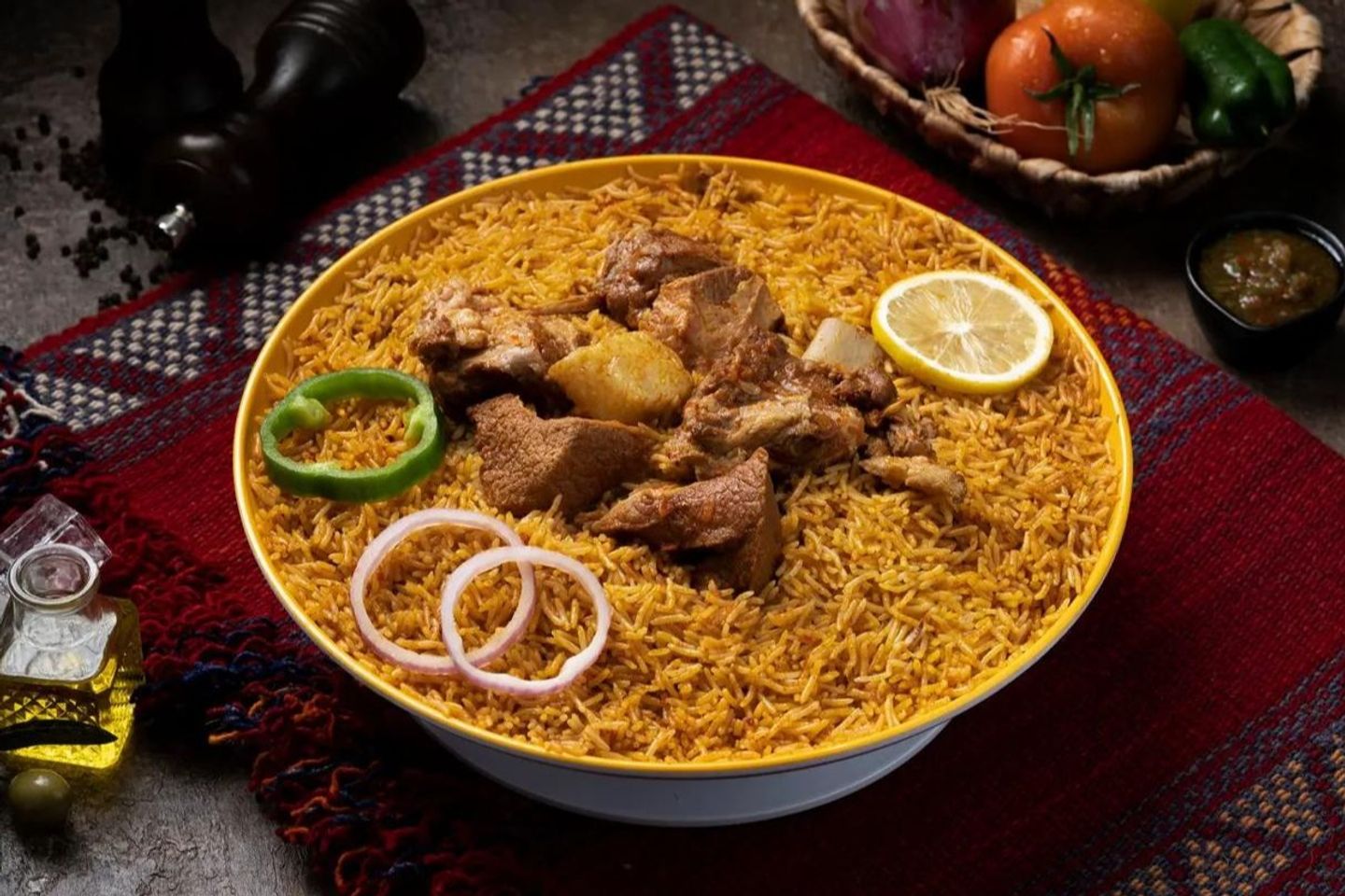 Camel Meat And Spiced Red Rice