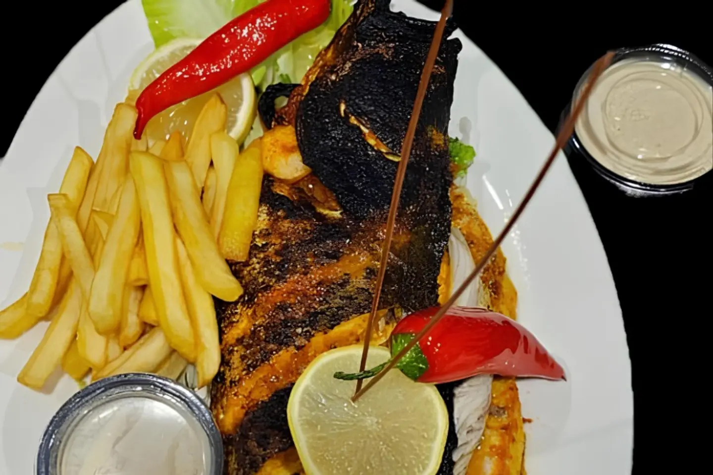 Sea Bass Meal With Potatoes And Rice