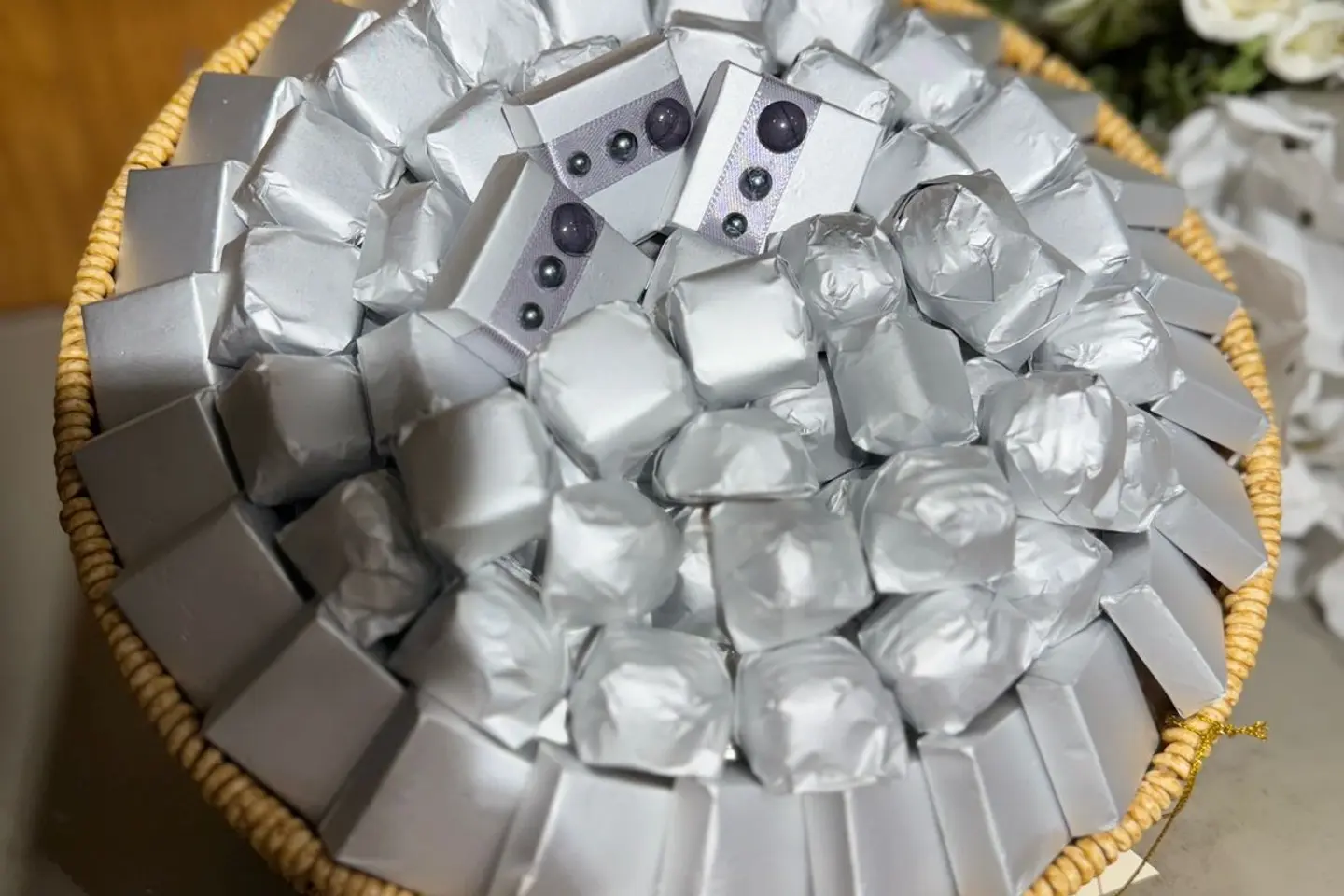 Small Silver Round Basket 36327