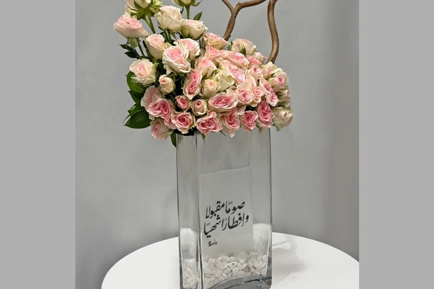 فازة بيبي جوري الوردي المستطيلة