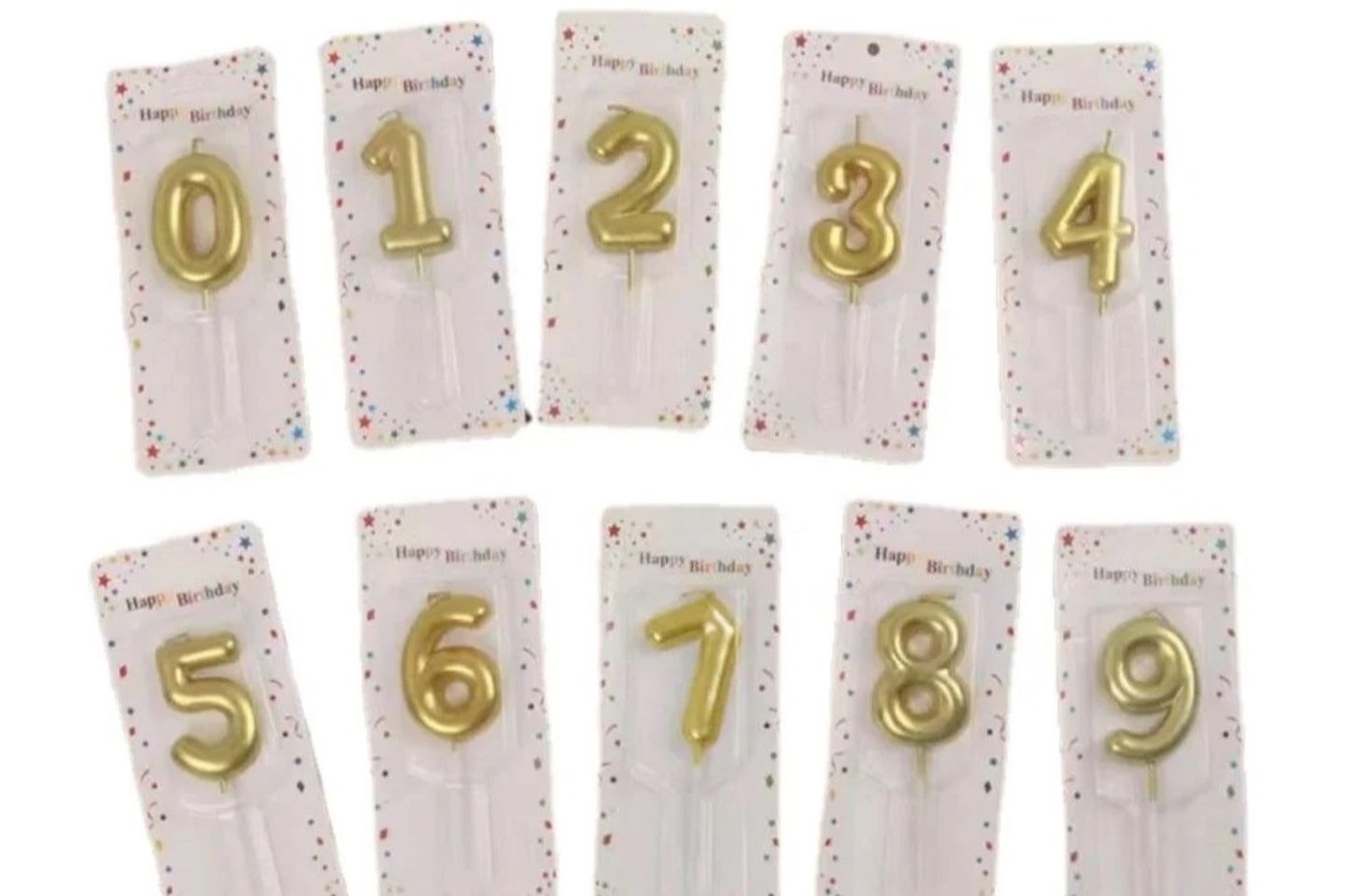 Gold Number Candles - 0 Zero