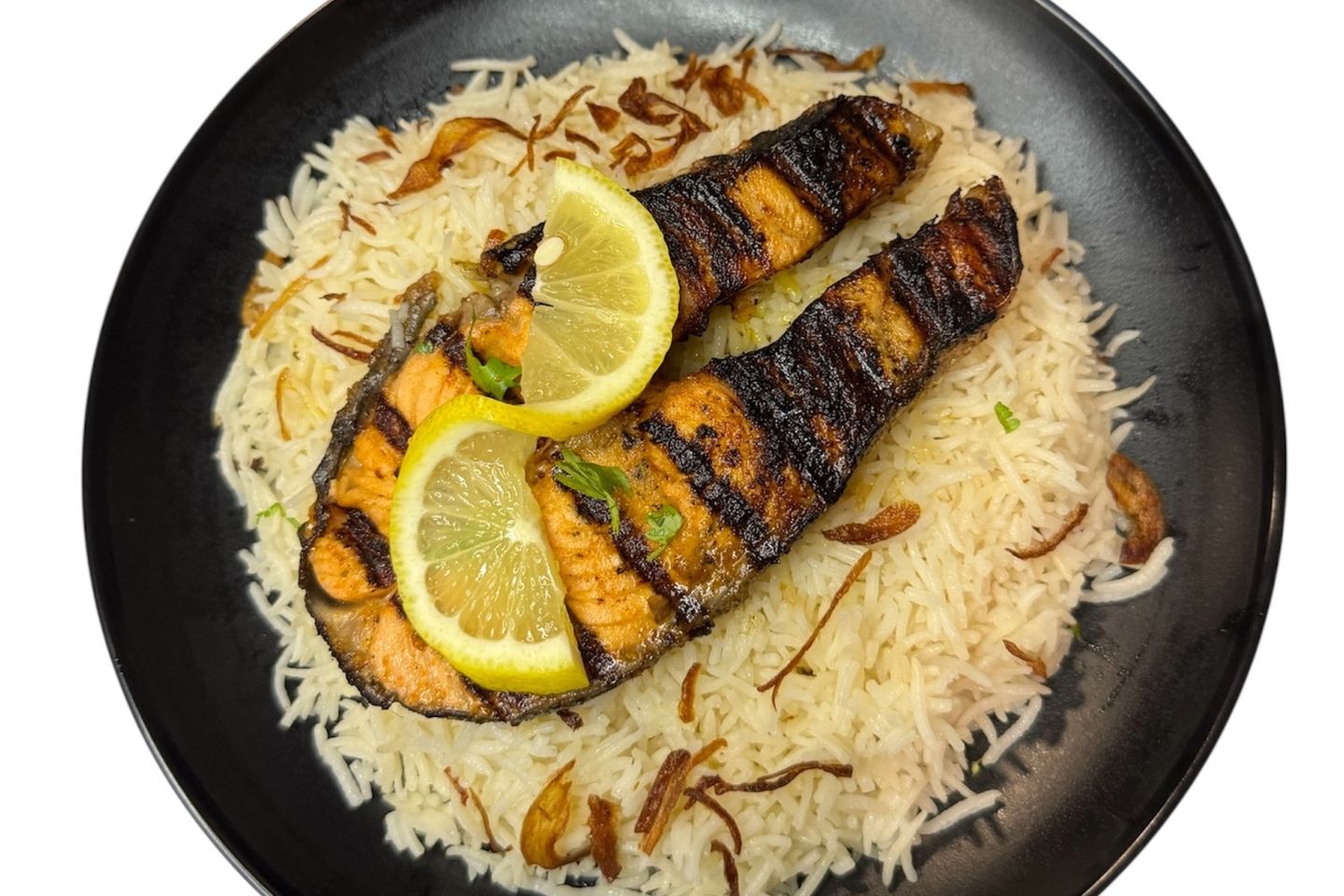 Grilled Salmom With Rice