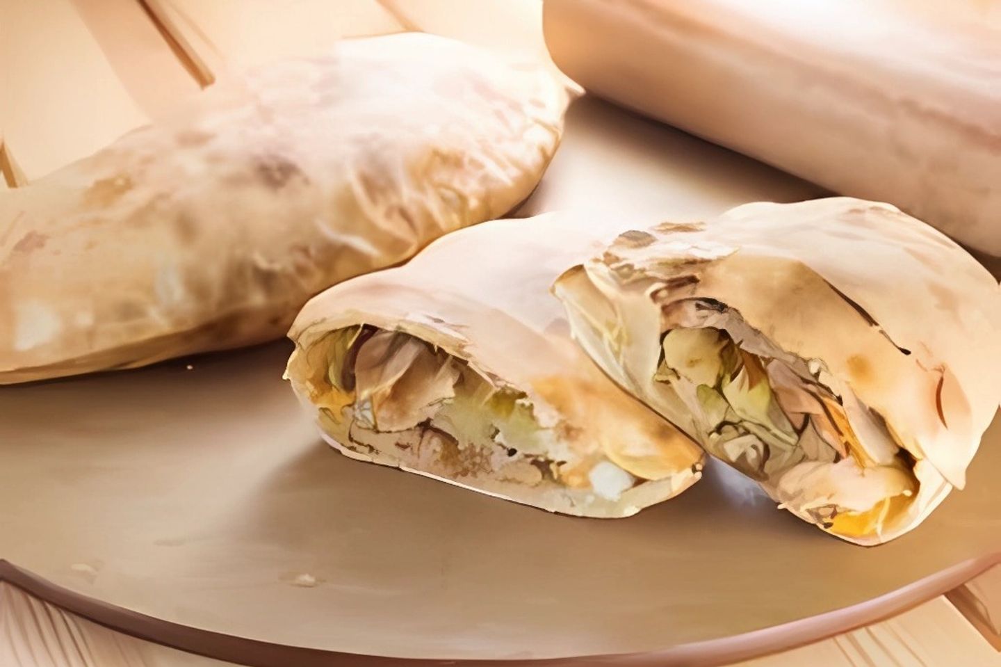 فطيرة شاورما بالجبن