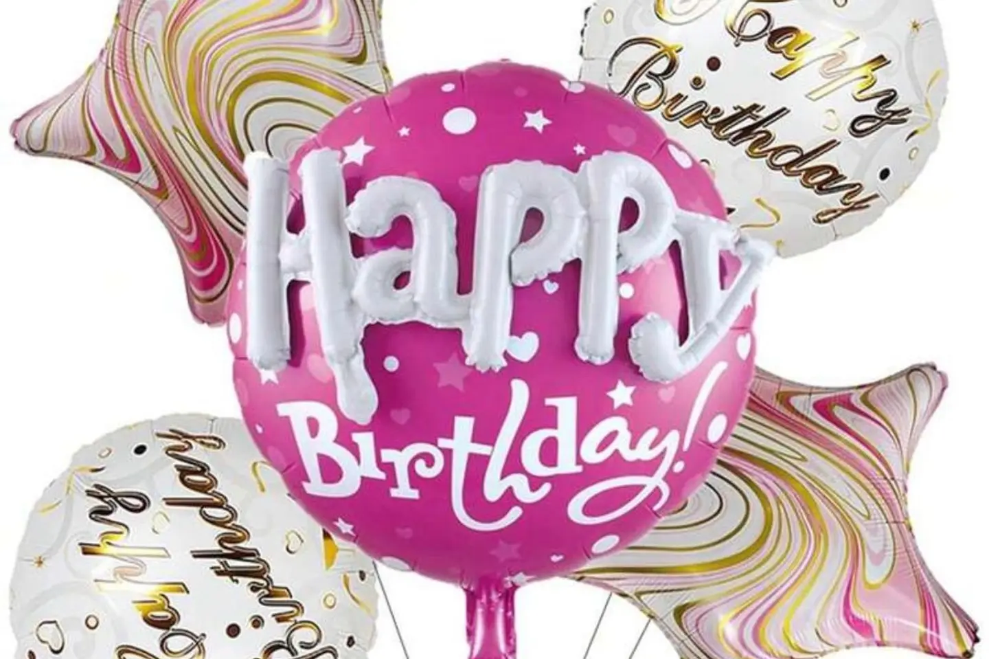 مجموعة بلالين الفرح بلون بينك