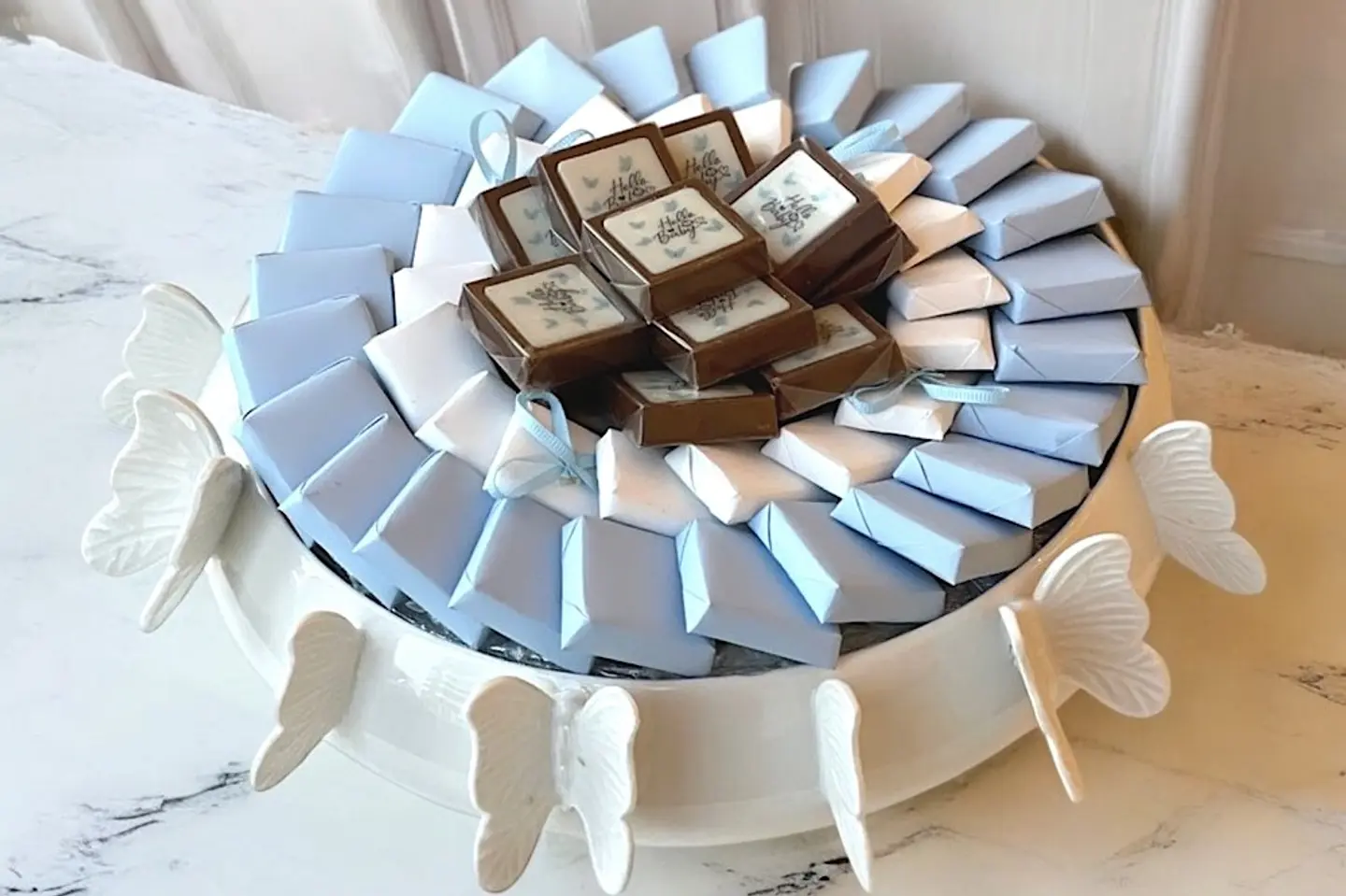 Baby Boy Chocolate Tray Butterflies