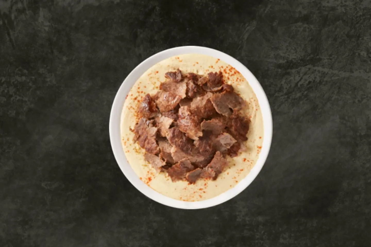 حمص مع شاورما لحم