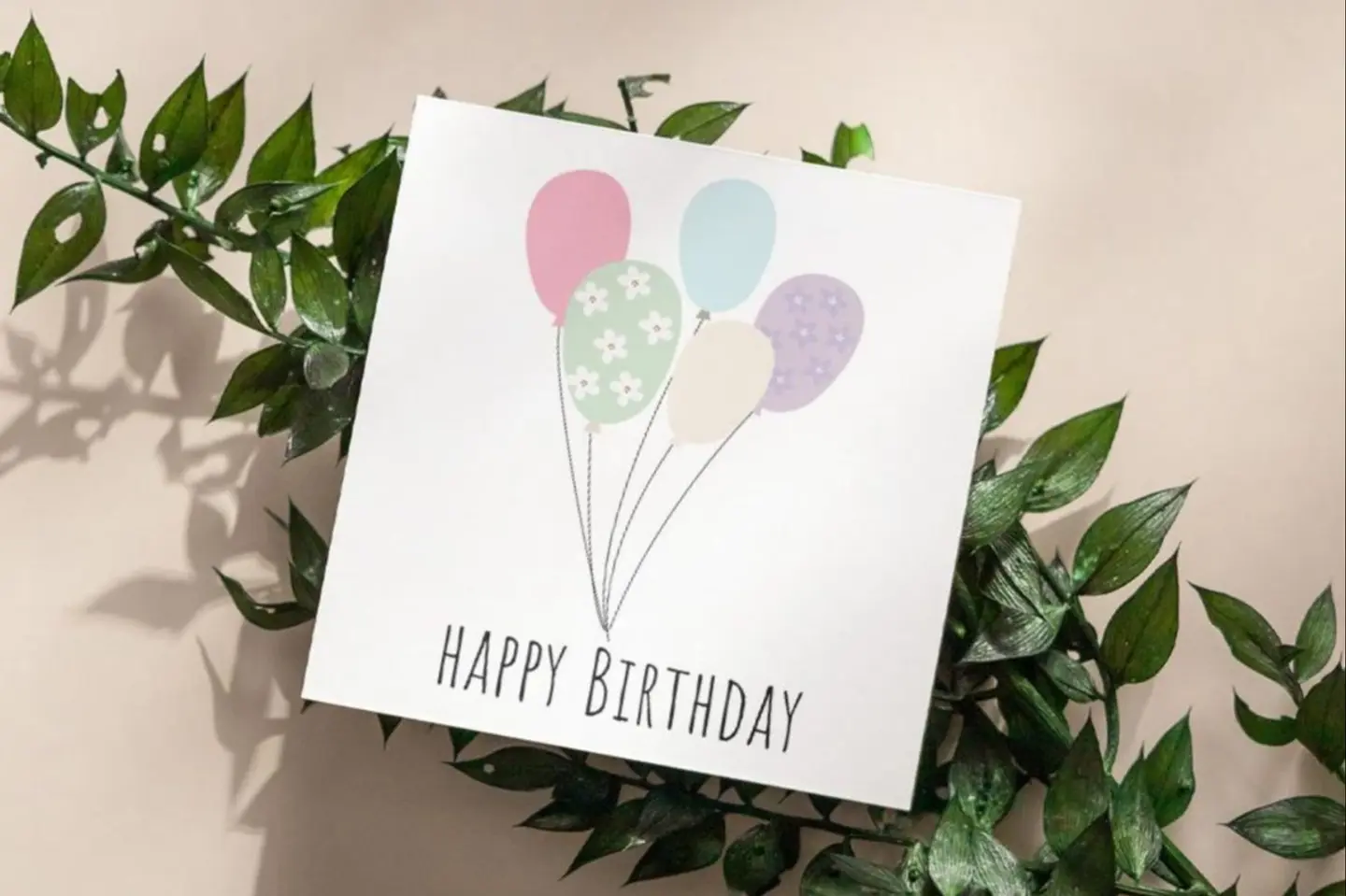 كرت عيد سعيد بالونات