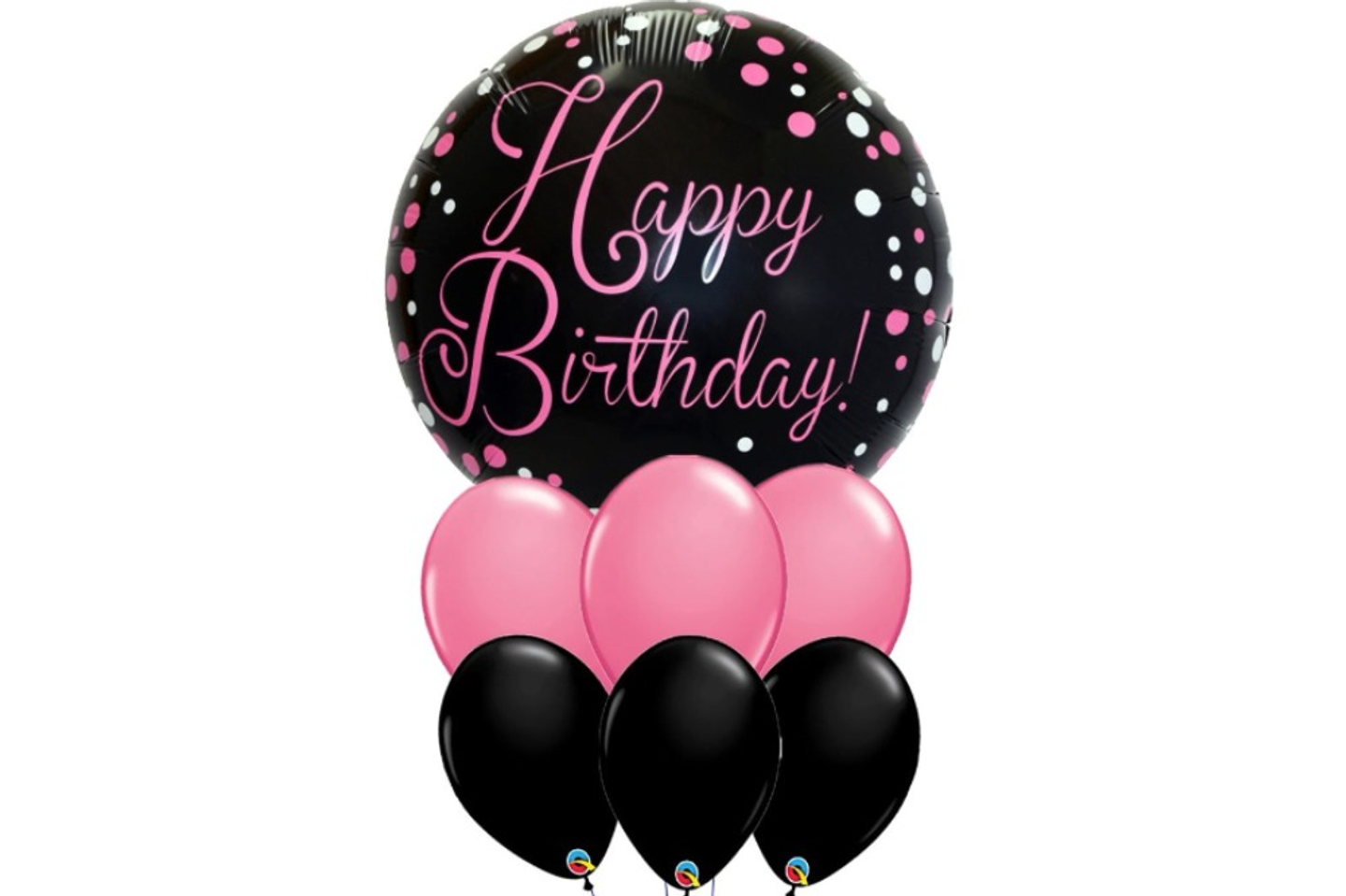 Happy Birthday Bouquet Black ' Pink
