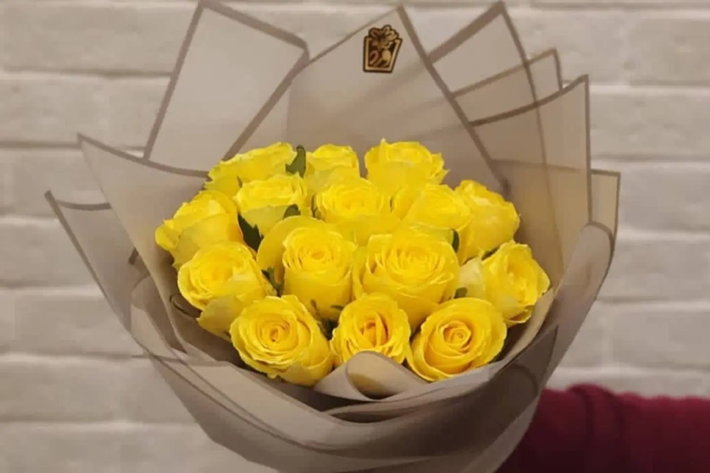بوكيه ورد اصفر جوري
