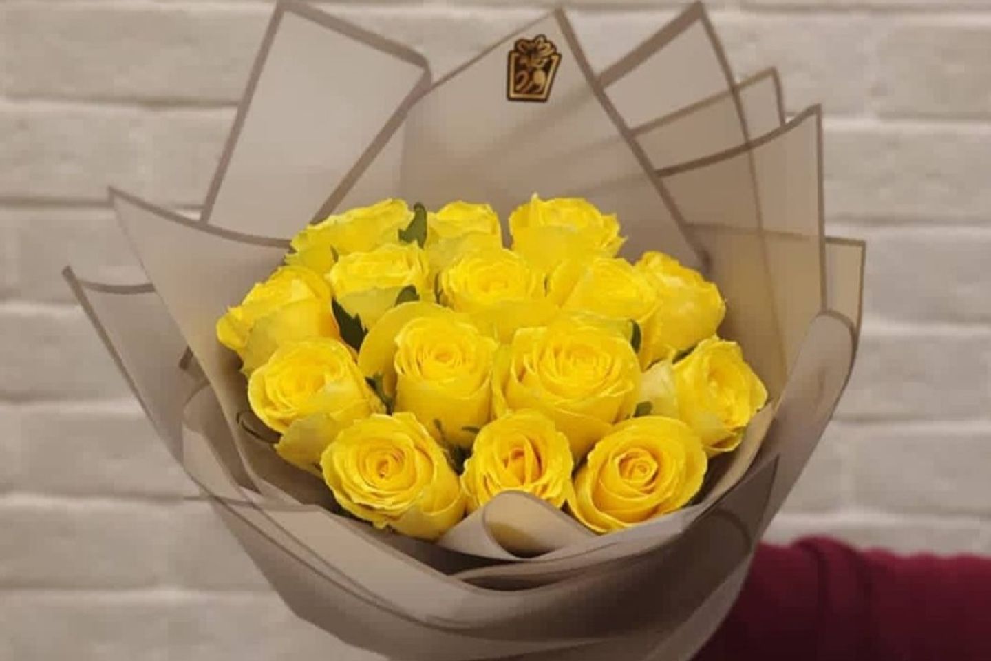 بوكيه ورد اصفر جوري