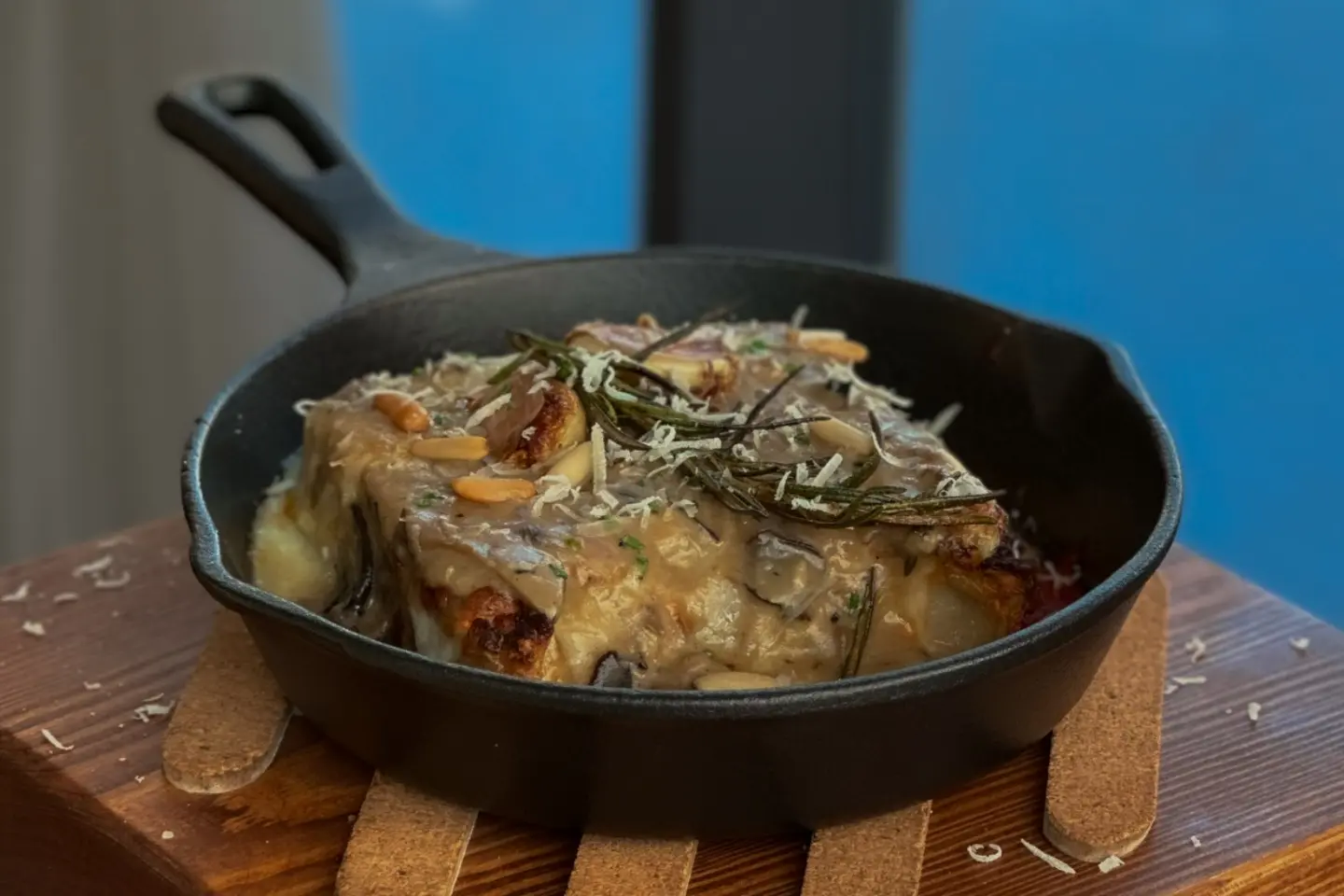 Signature Lasgna With Mushroom Sauce
