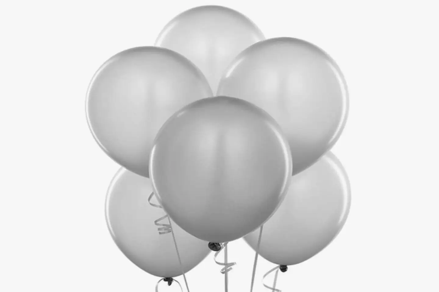 باقة بالونات هيليوم فضي