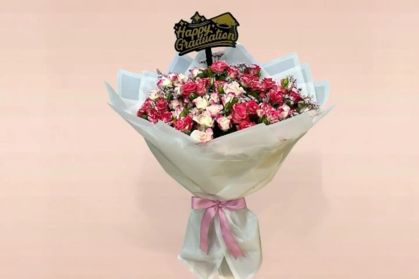 باقة البيبي روز مع تغريسه التخرج