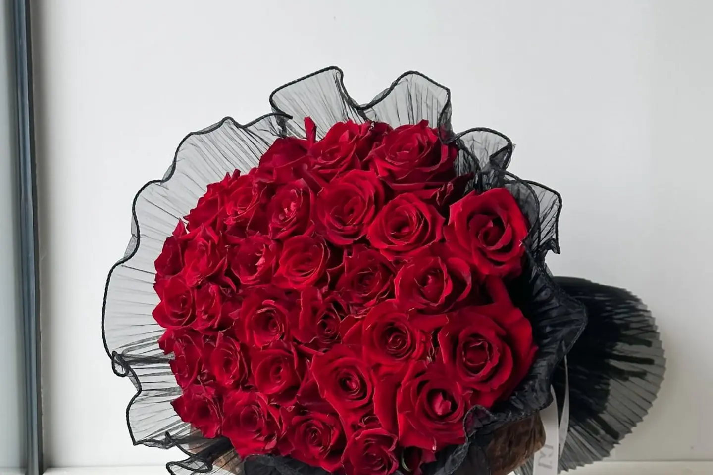 بوكيه ورد احمر مع تغليف قماش