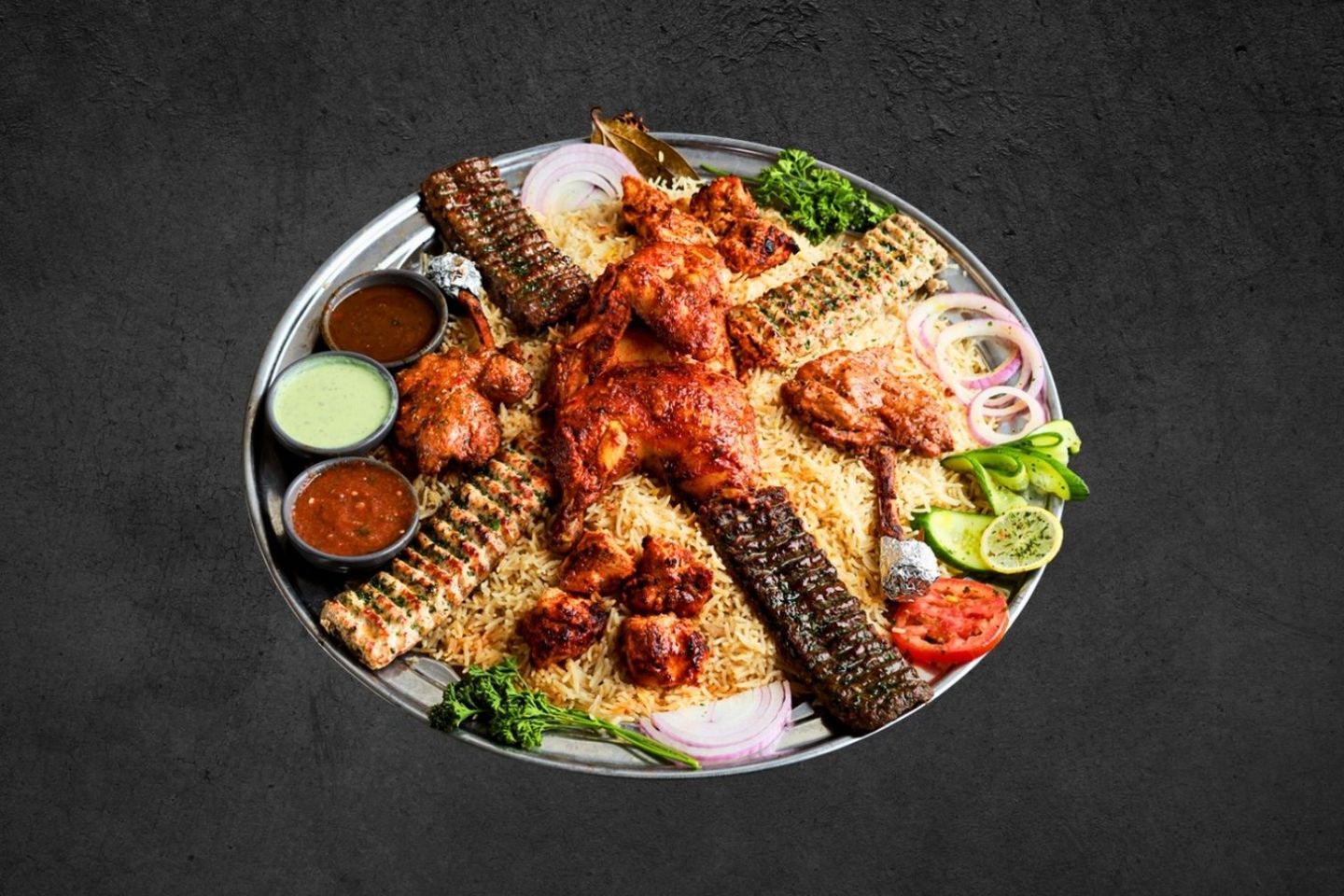 Bbq Platter With Rice
