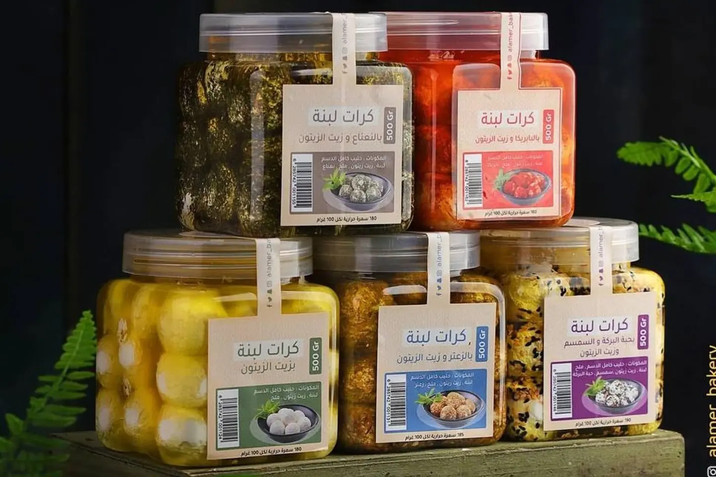 كرات لبنة سادة بزيت الزيتون
