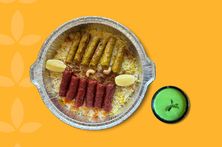 أرز برياني مع كباب دجاج ولحم