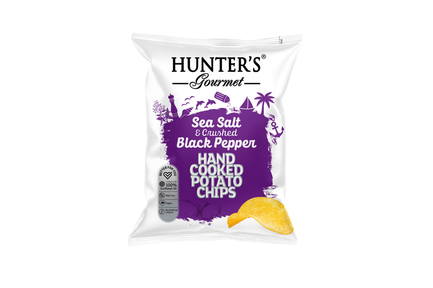 Hunter Chips Seasalt And Crushed Black Pepper 125g