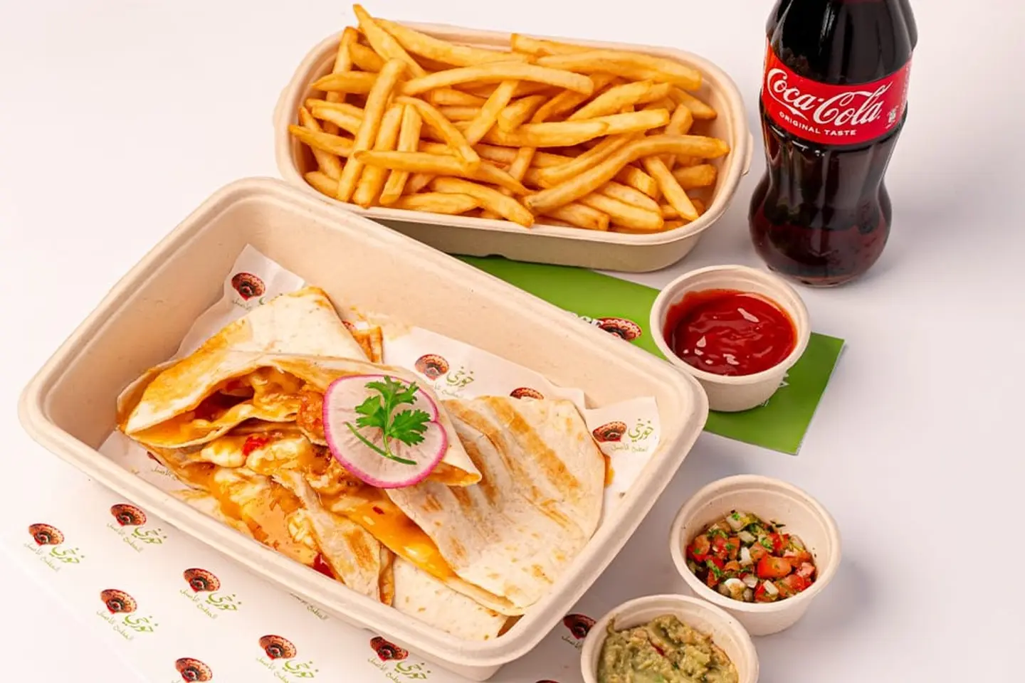 Shrimp Quesadilla +Fries And Soft Drink