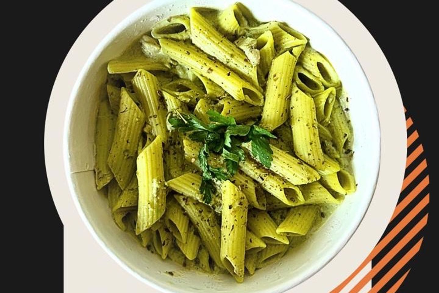بيني بيستو ربيان مع صوص الريحان