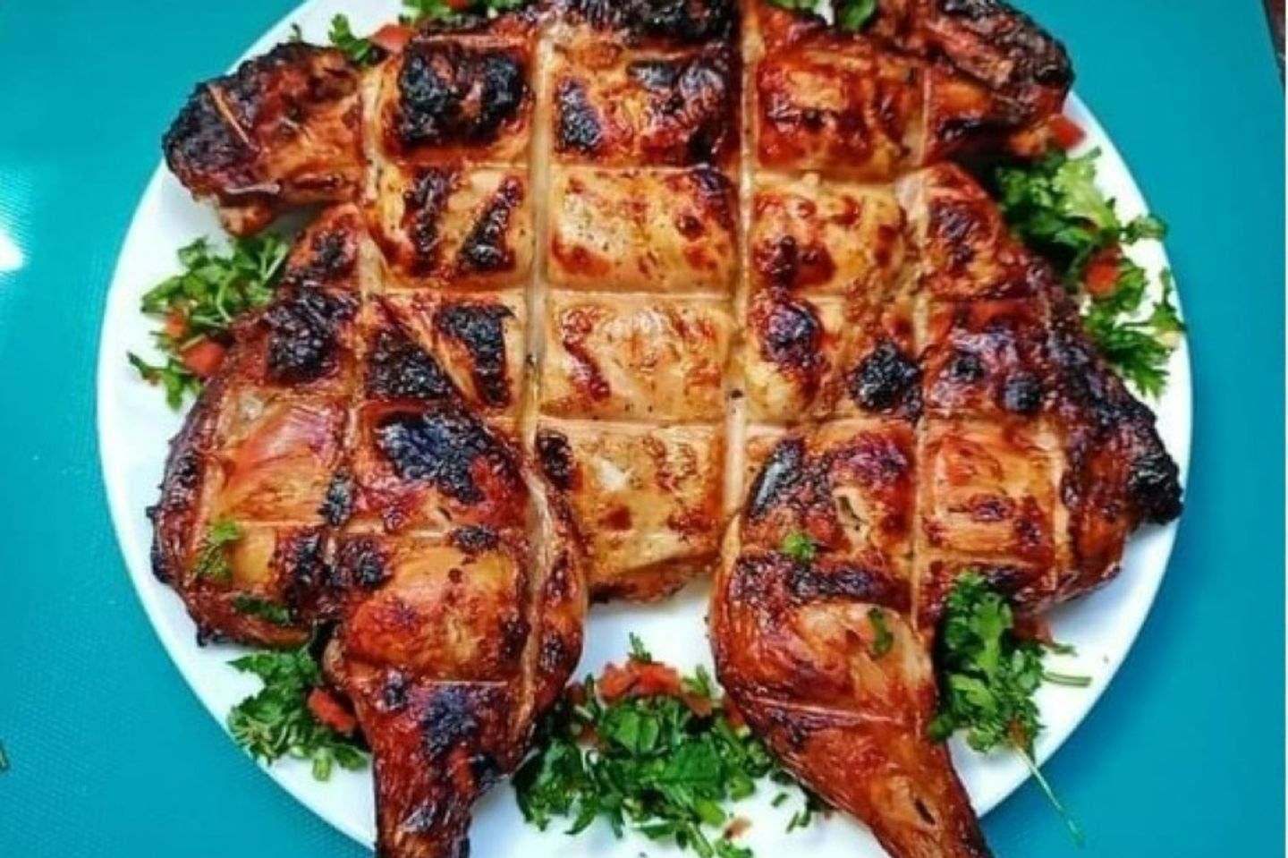 نص دجاج شواية فحم