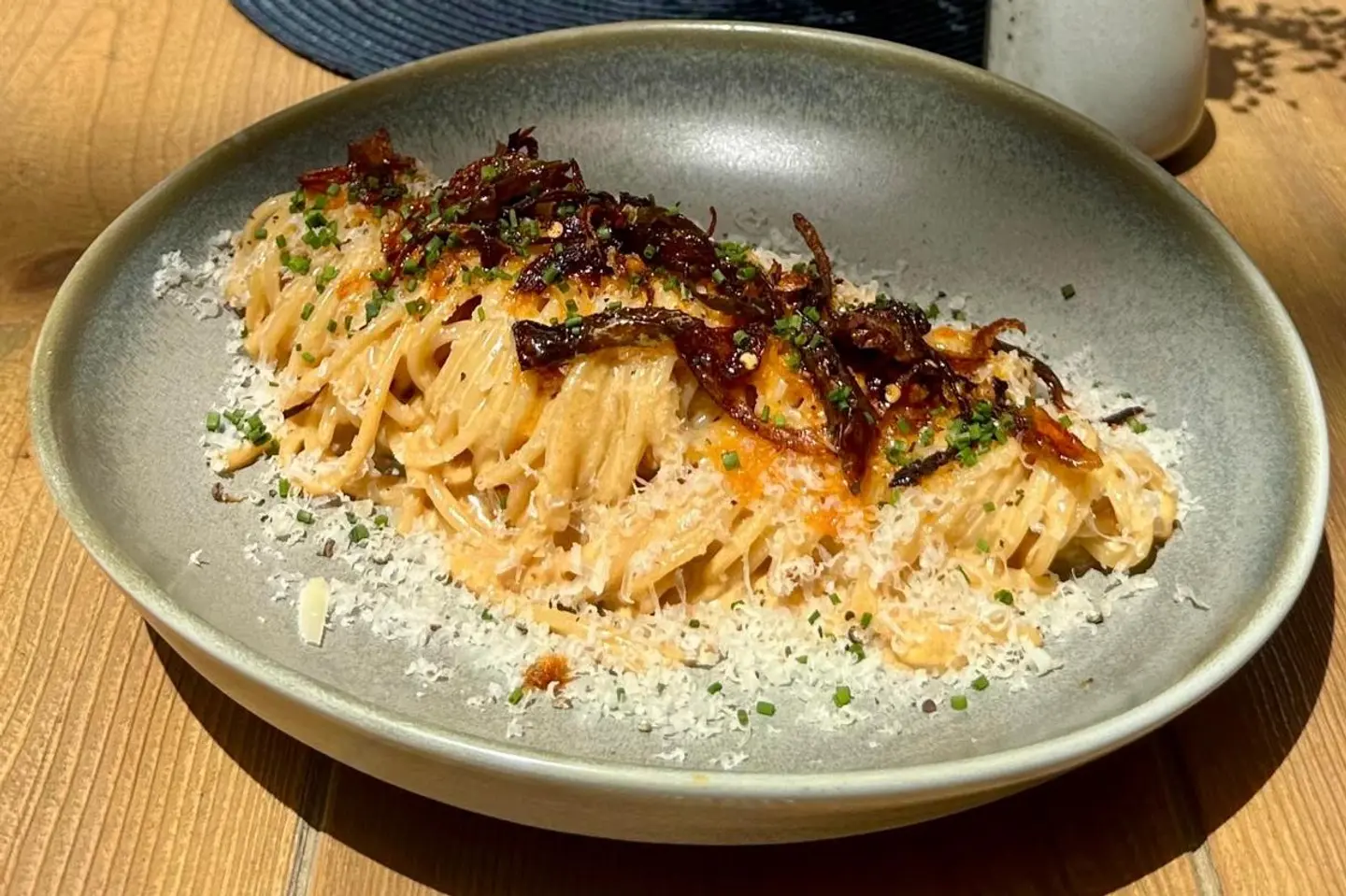 Creamy Parmesan Chili Oil Spaghetti