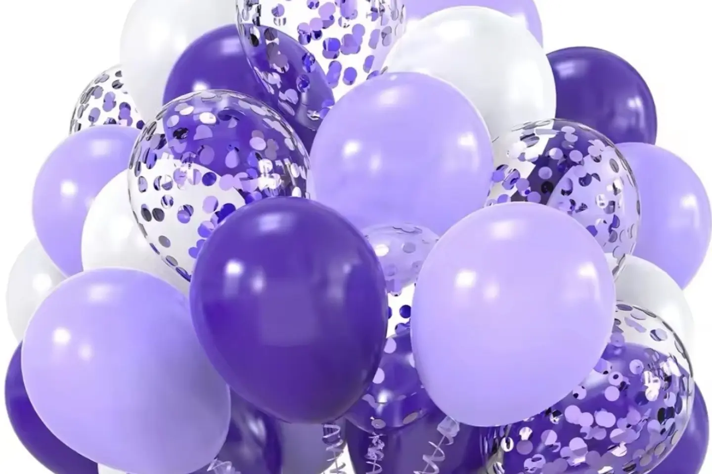 Purple Balloons Set Filled With Heluim
