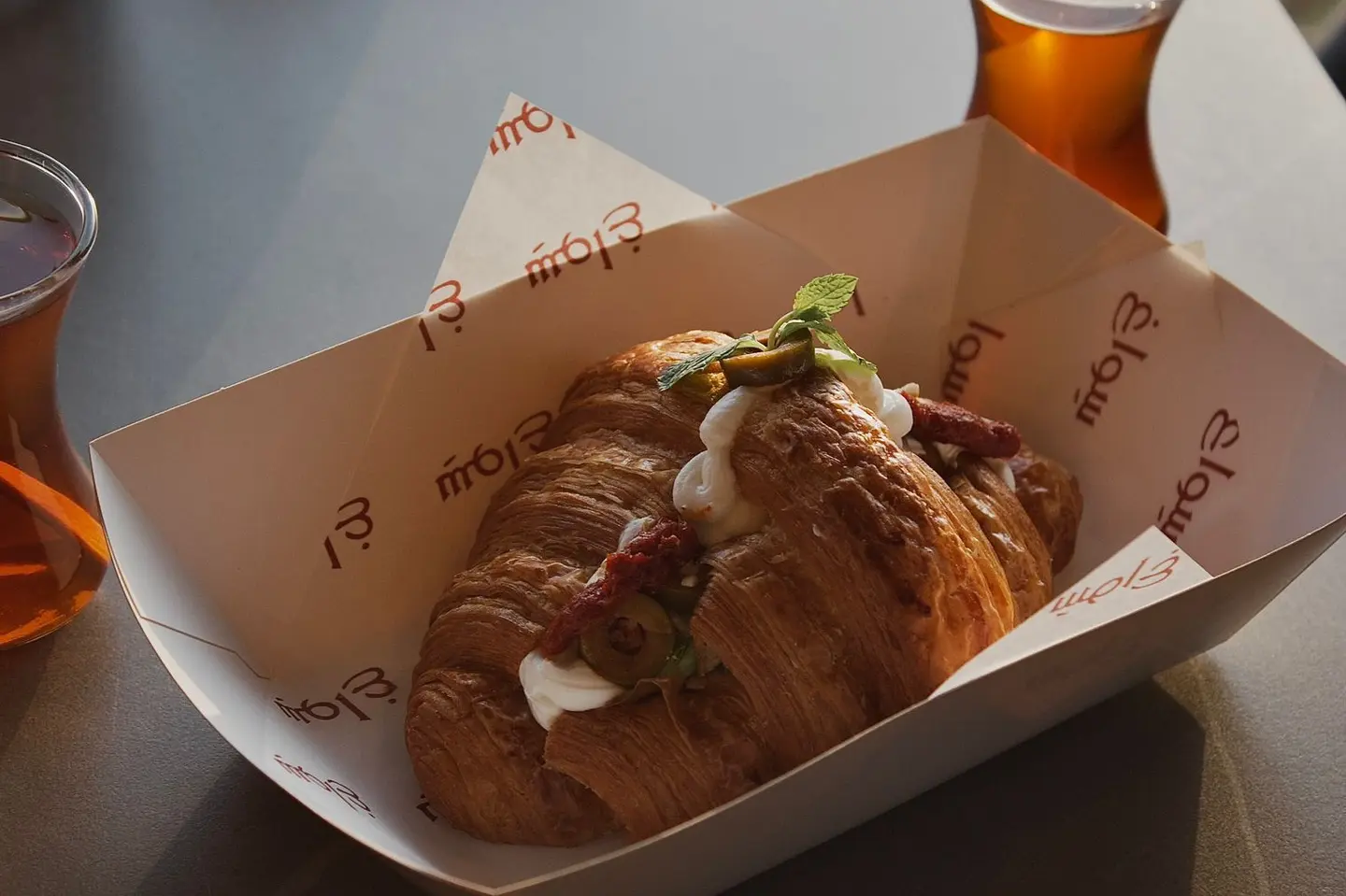 Spicy Labneh And Olive Croissant