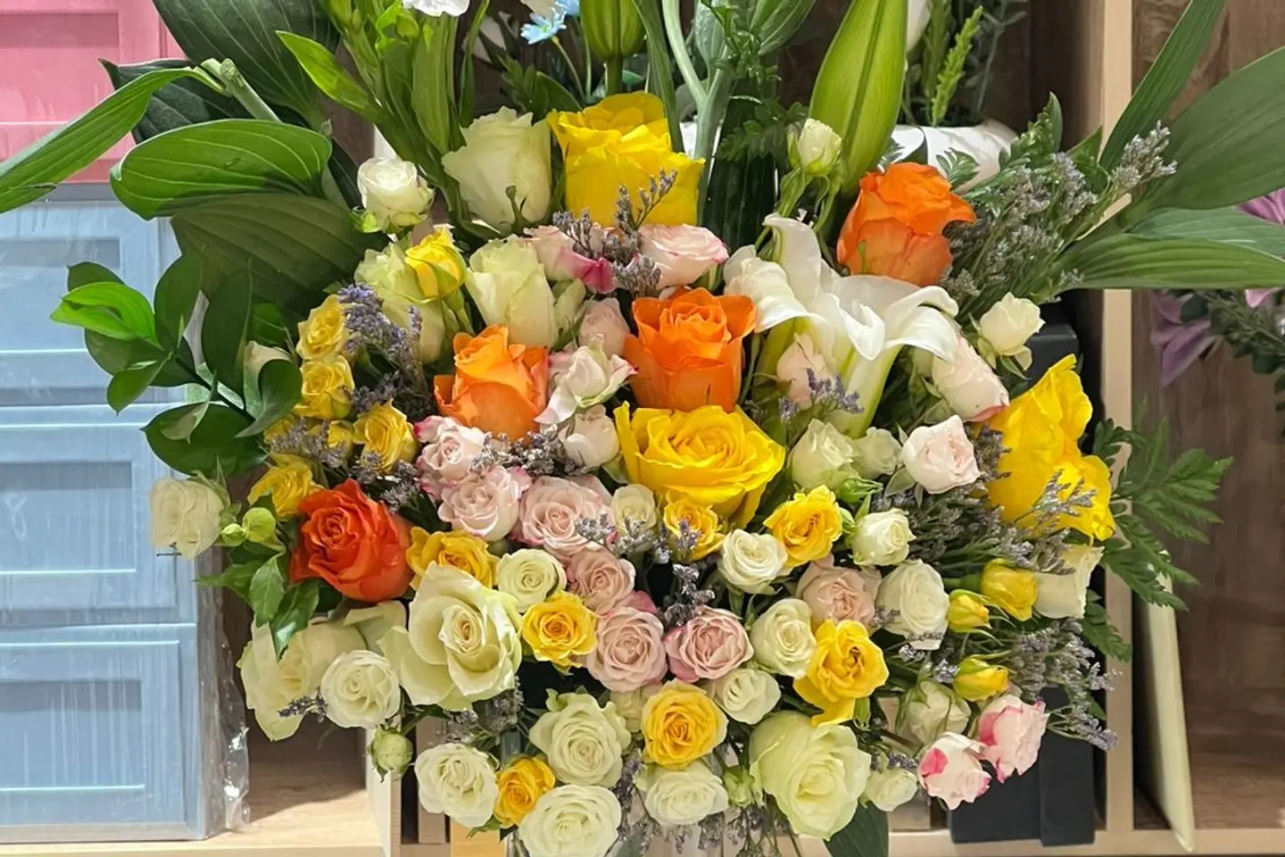 فازة ورد طبيعي مكس