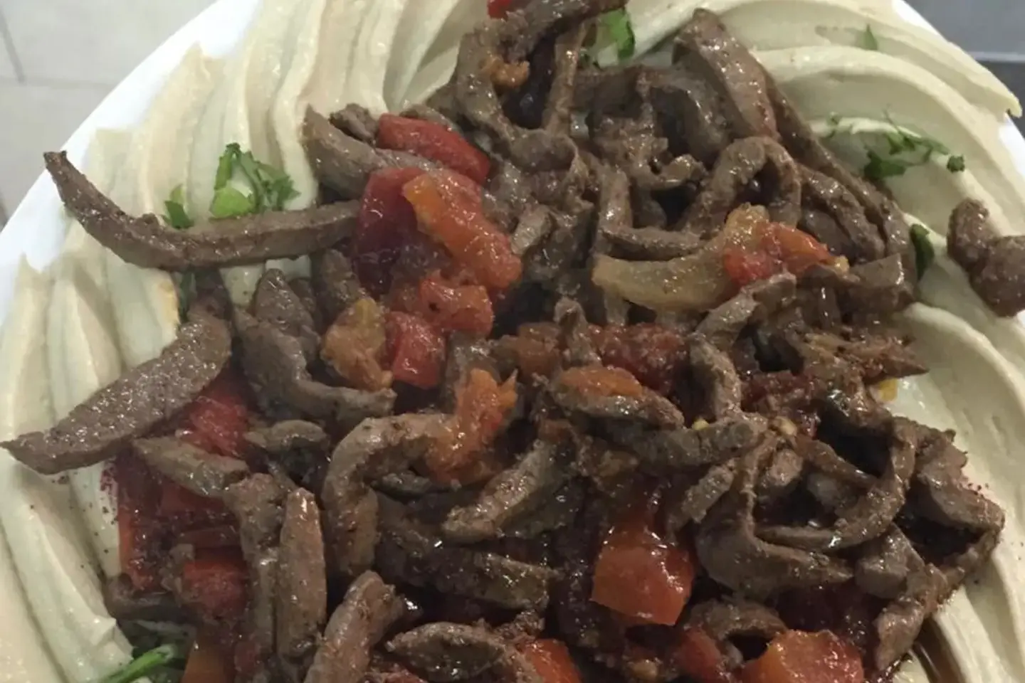 Plate Hummus With Liver