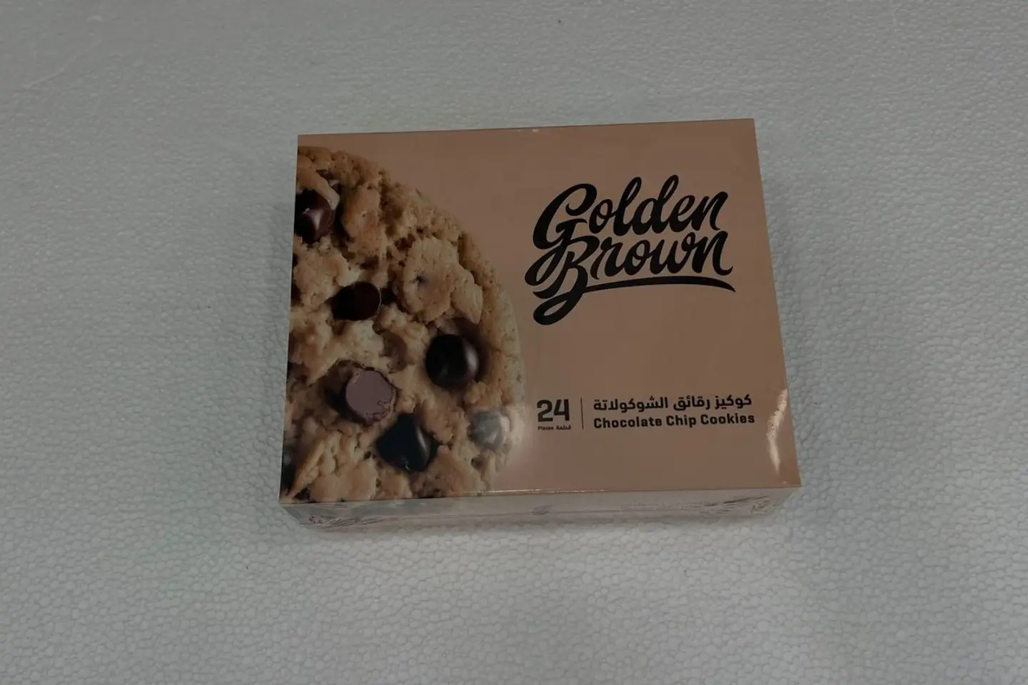 Small Box Of Golden Brown Chocolate Chip Cookies