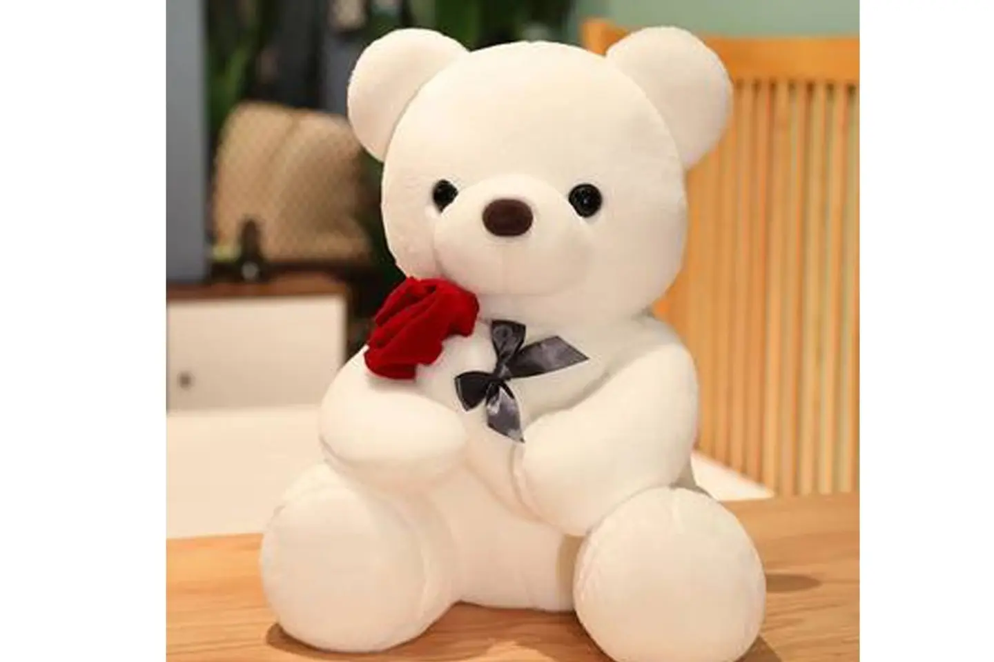 Plush Teddy Bear With Rose