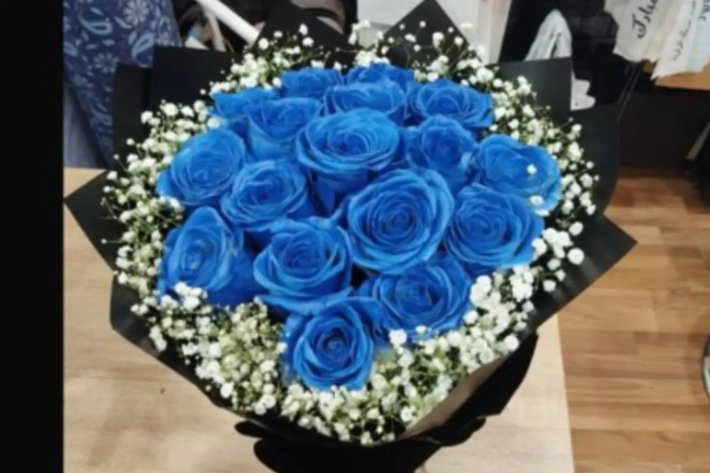 Elegance Bouquet Of Blue Roses