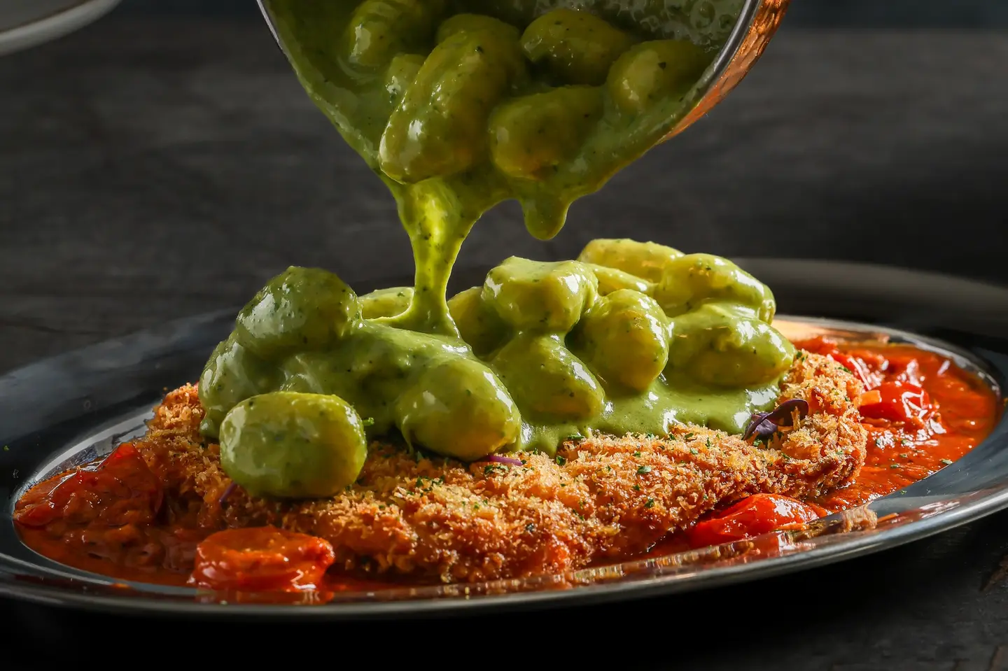 Chicken Parmesan With Spinach And Pesto Gnocchi