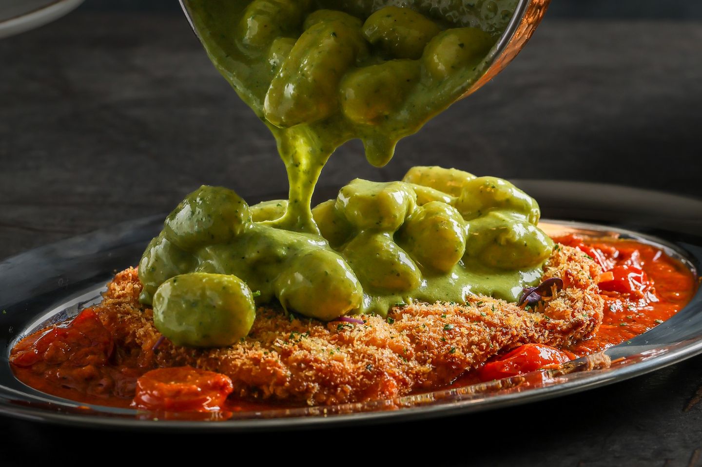 Chicken Parmesan With Spinach And Pesto Gnocchi