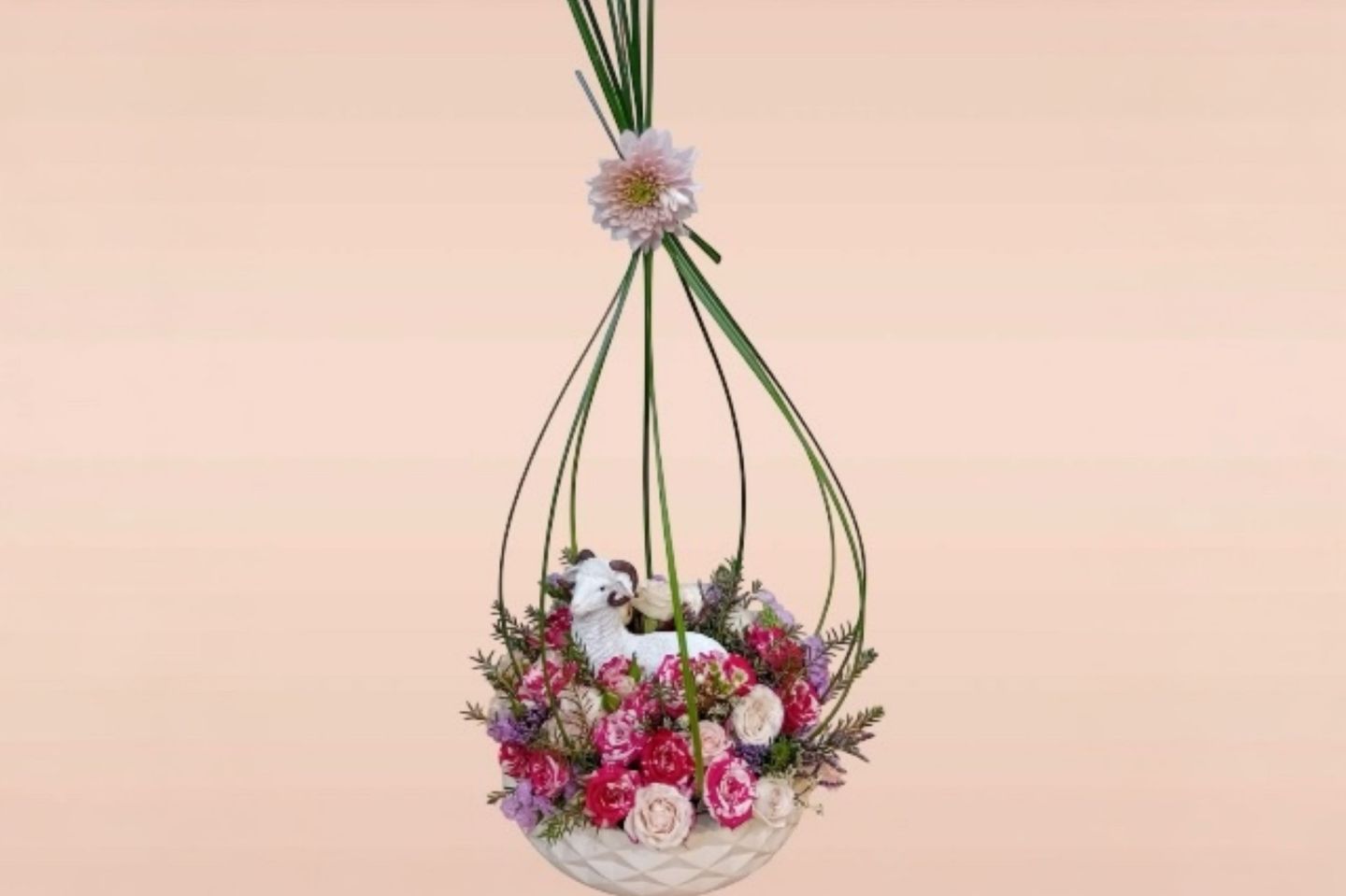 Eid Al Adha   Baby Rose Vase With Lamb