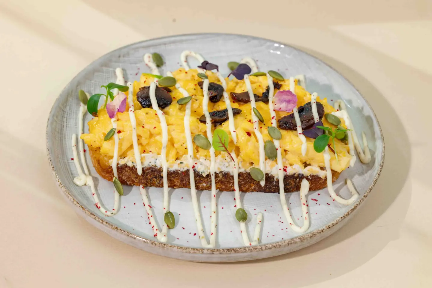 Truffle Mushroom Scramble Eggs