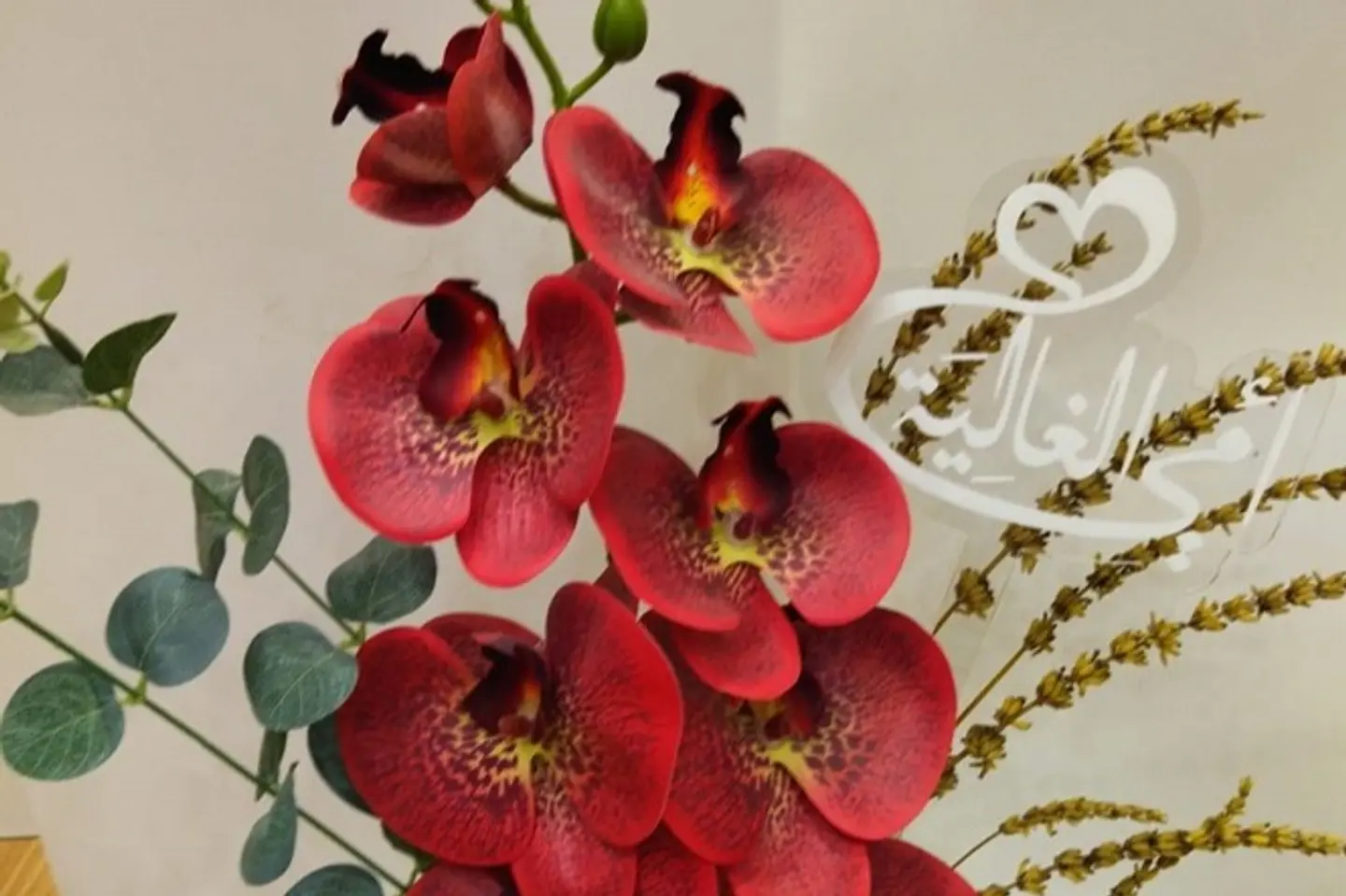 فازة اوركيد احمر ليوم الأم