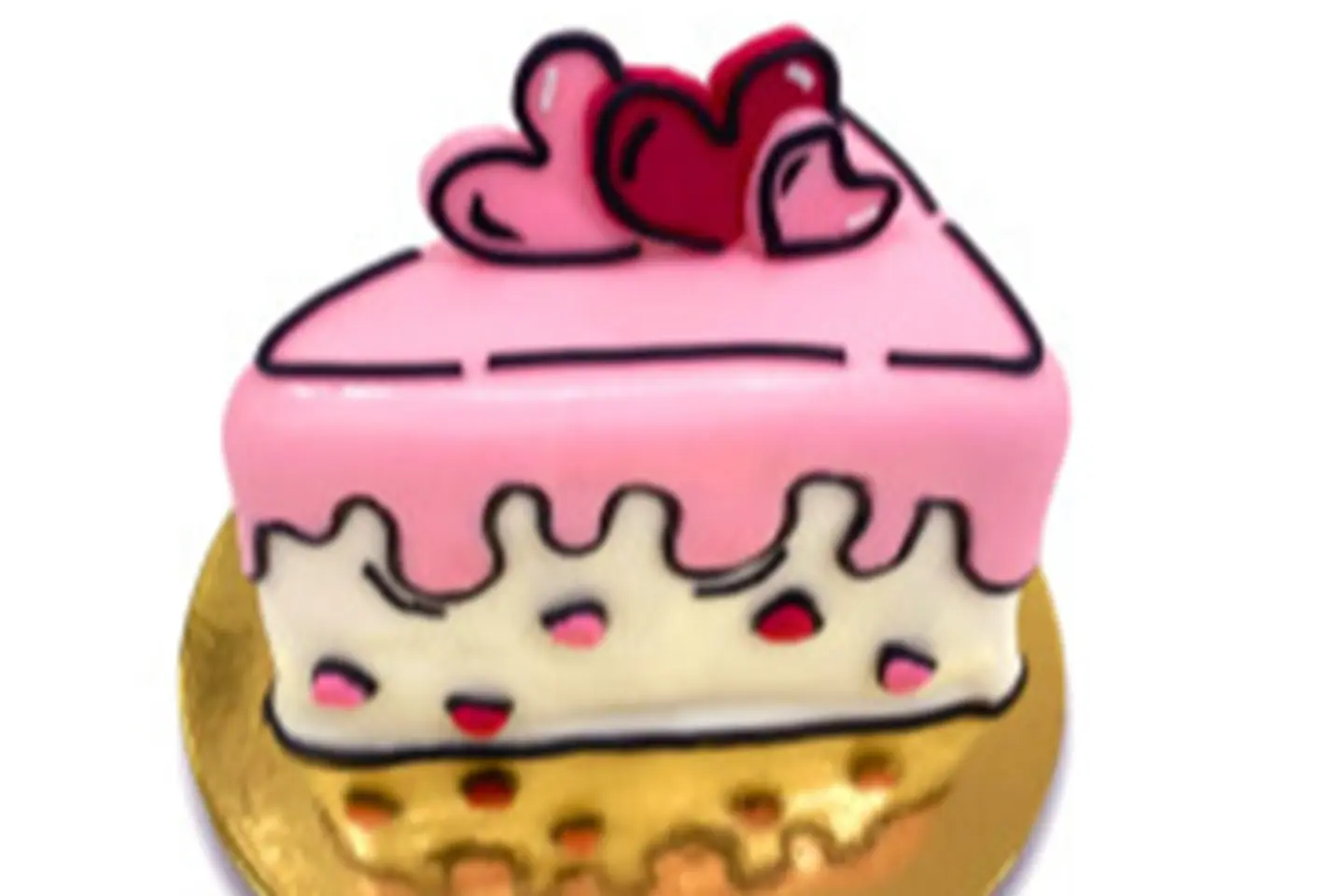 Comic Cake Hearts Red Velvet