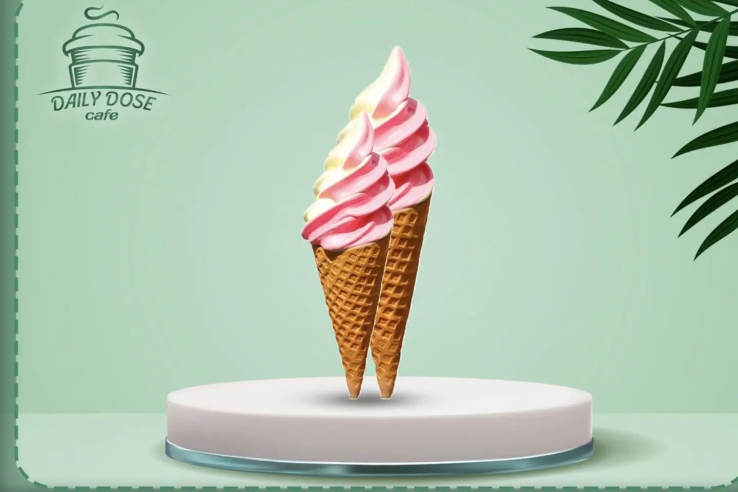 Mixed Ice Cream And Strawberries