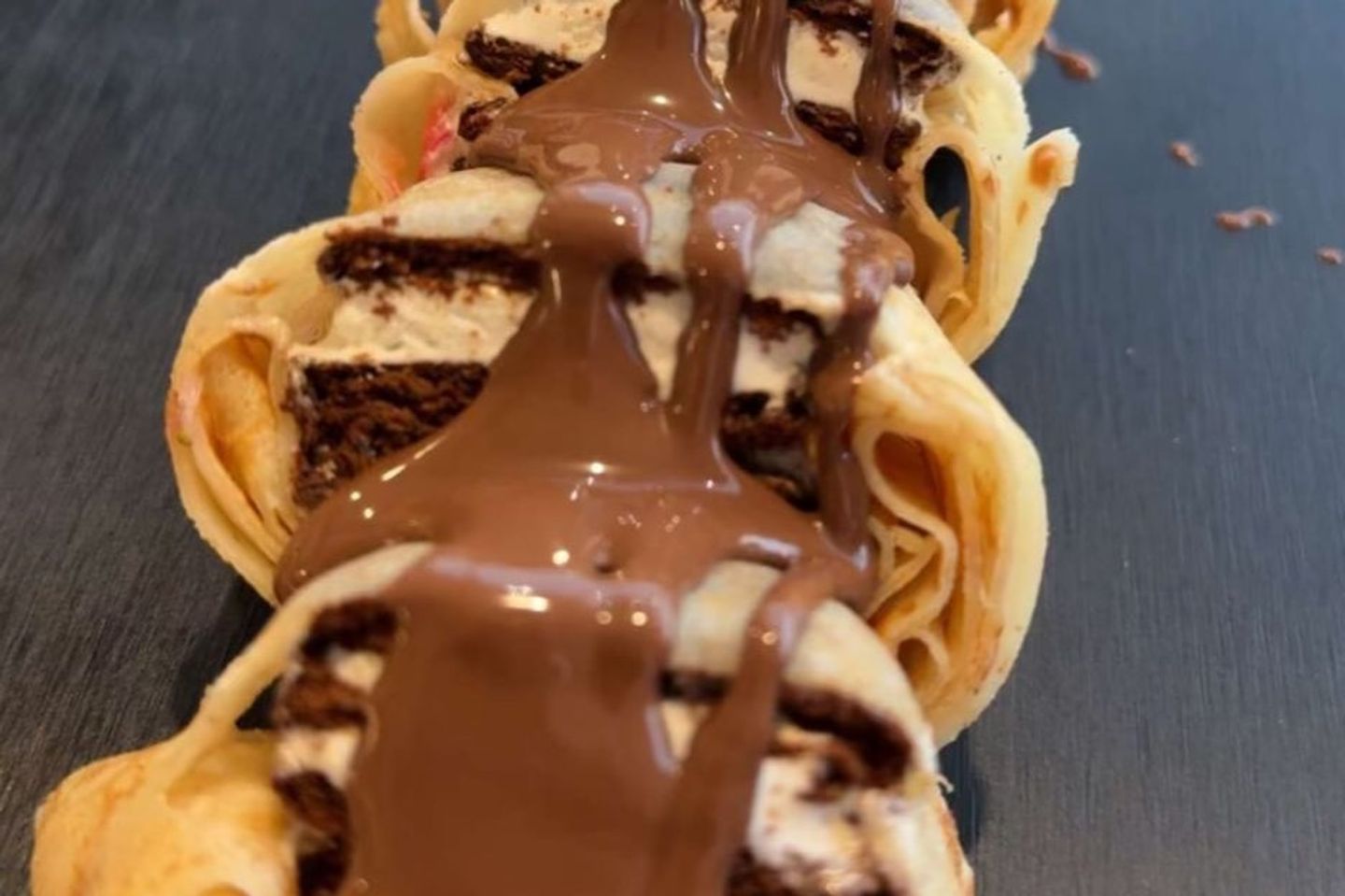 Crepe Filled With Ice Cream