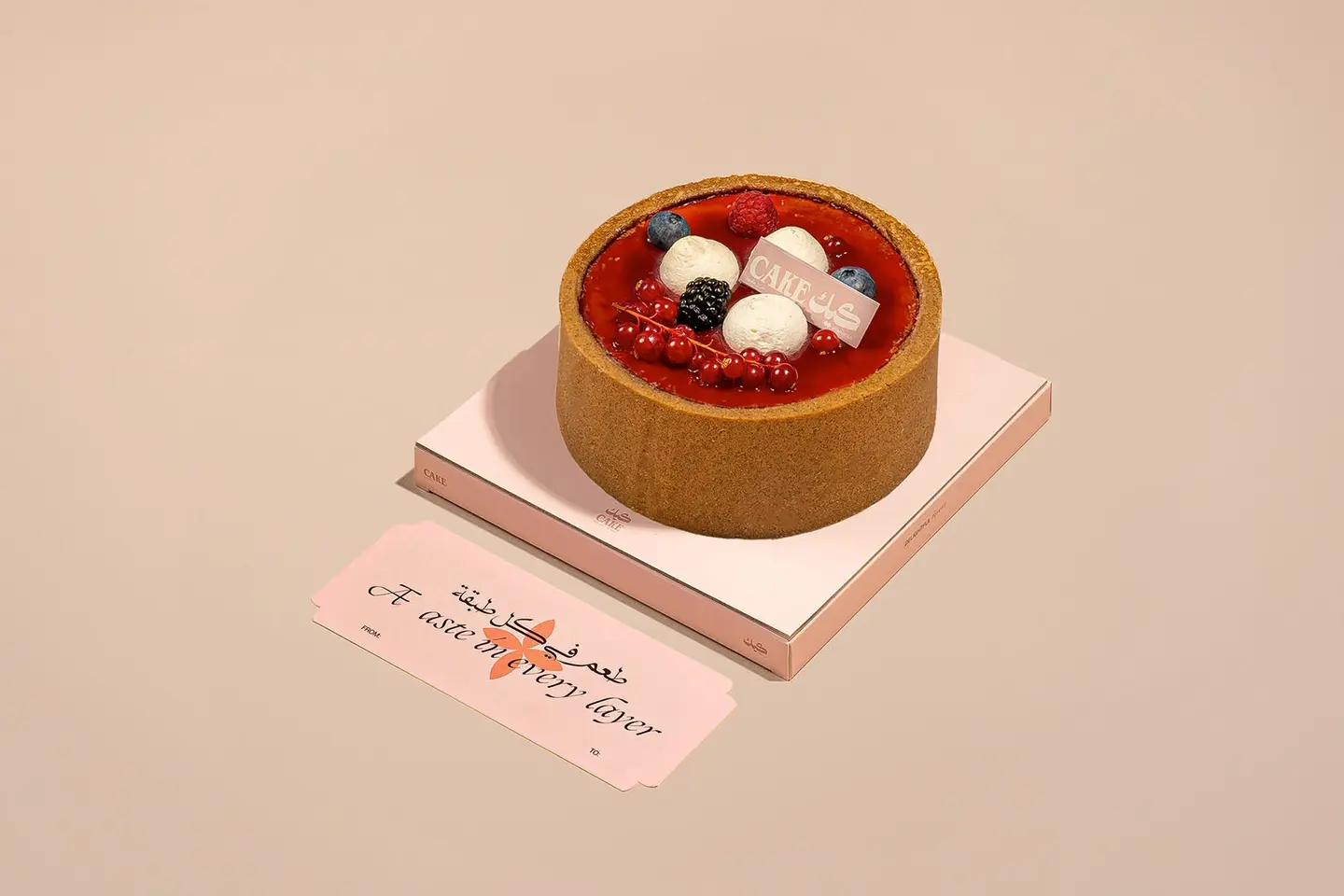 تشيز كيك التوت والورد حجم صغير