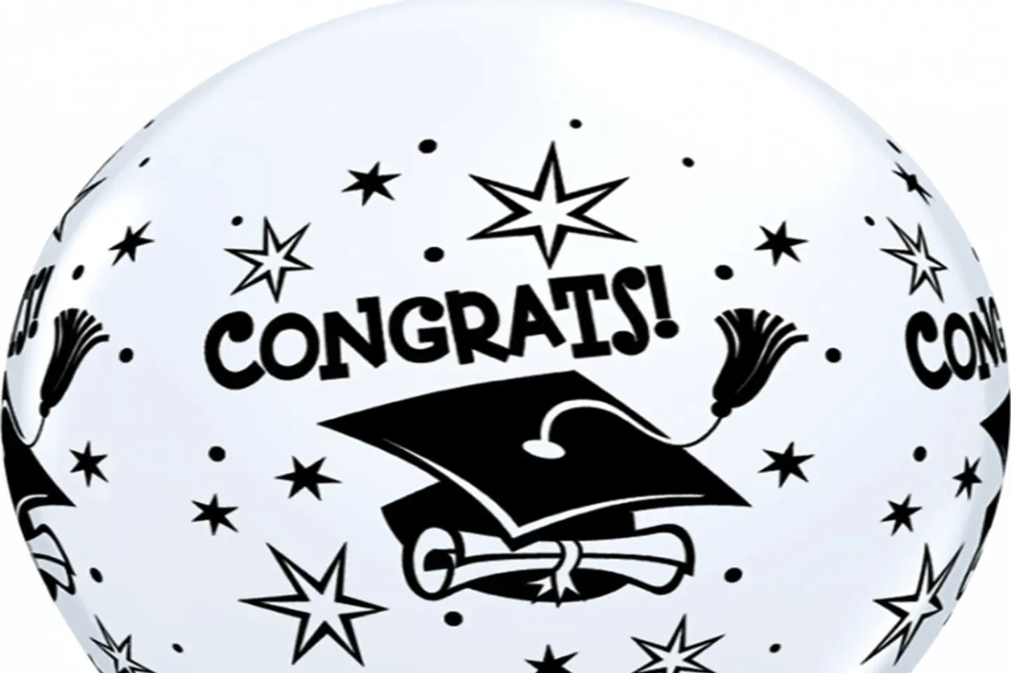 Helium Printed Balloons Congrats Graduation